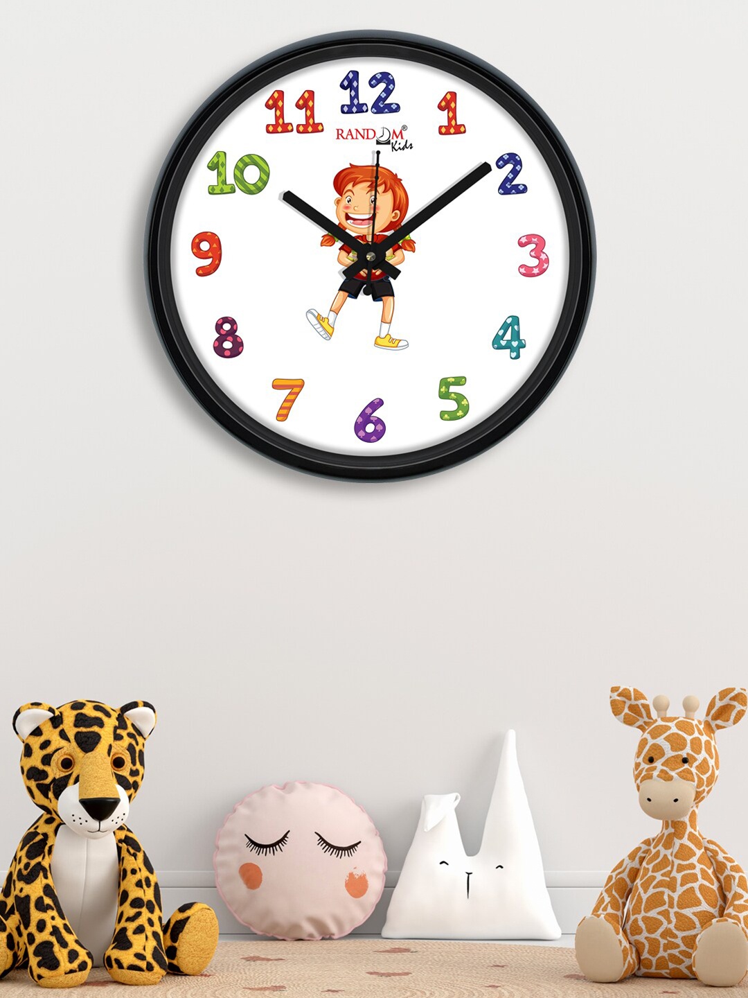 

RANDOM White & Red Printed Contemporary Wall Clock