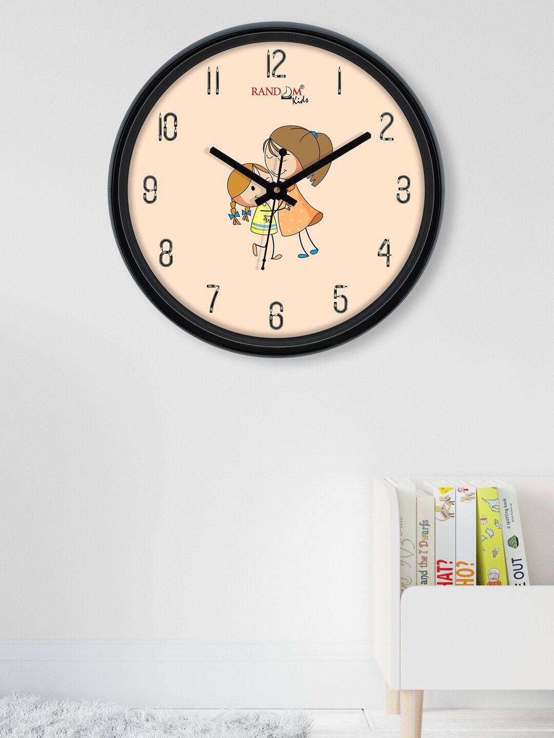 

RANDOM Black & Cream-Coloured Printed Contemporary Analogue Wall Clock