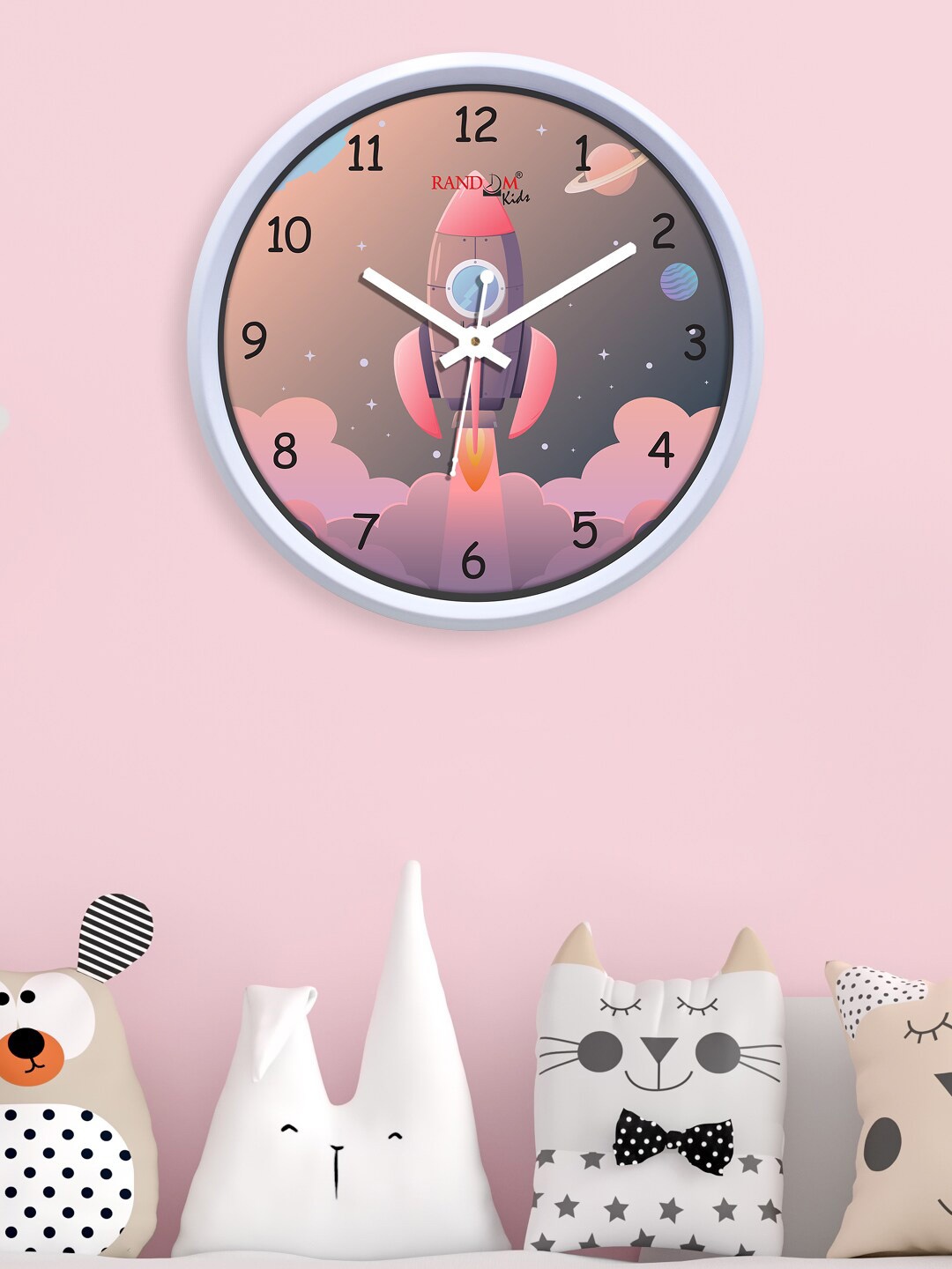 

RANDOM Pink & Blue Printed 30.48 Cm Contemporary Wall Clock
