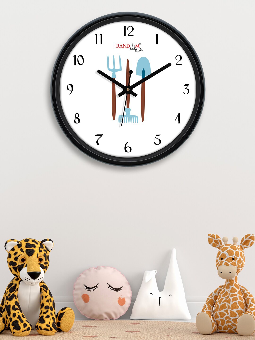 

RANDOM White & Black Printed Contemporary Wall Clock