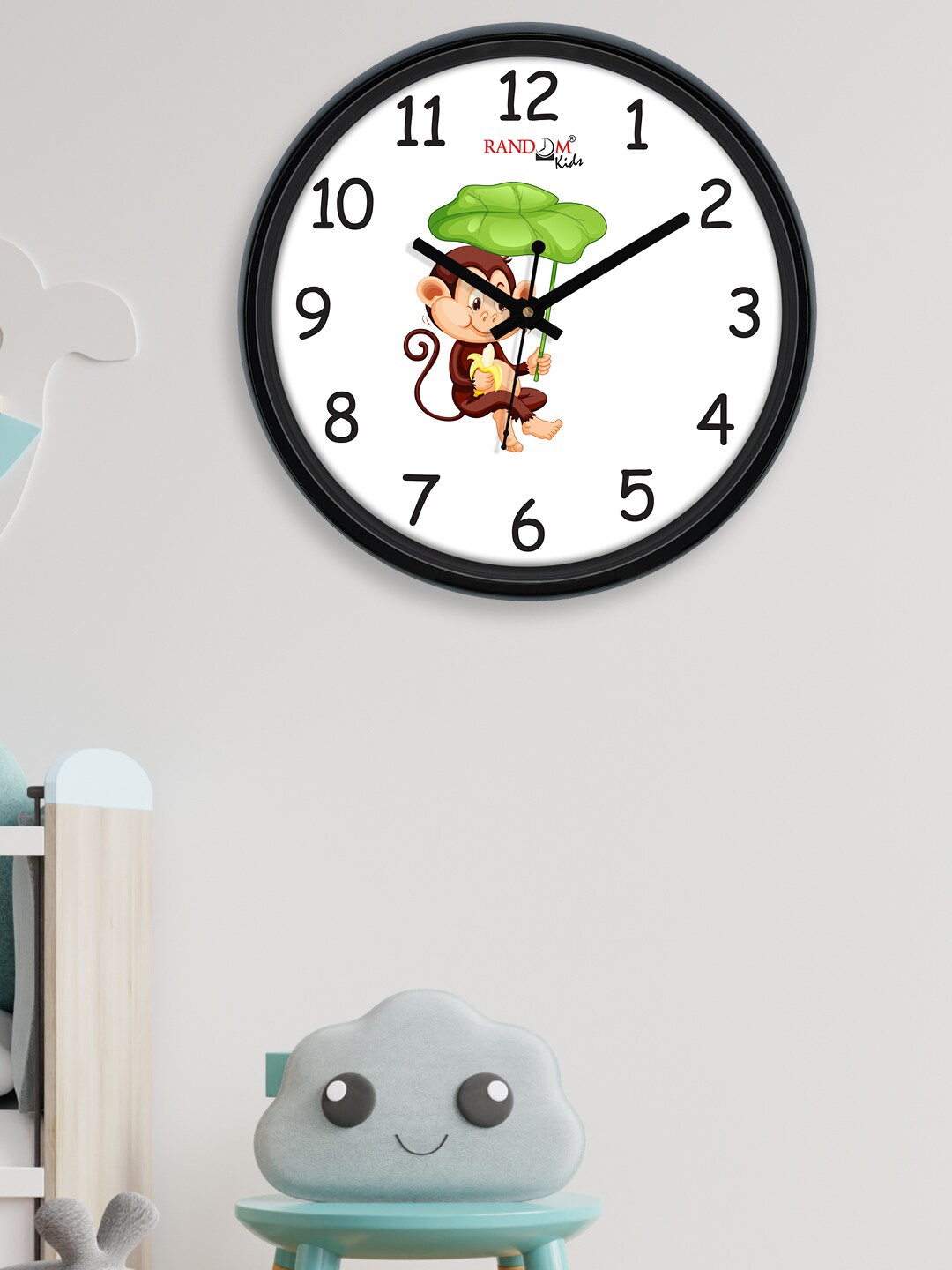 

RANDOM White & Black Printed Contemporary Wall Clock