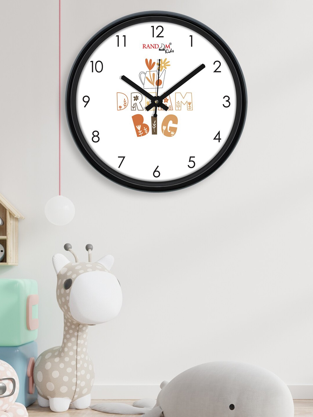 

RANDOM White & Yellow Printed Contemporary Wall Clock