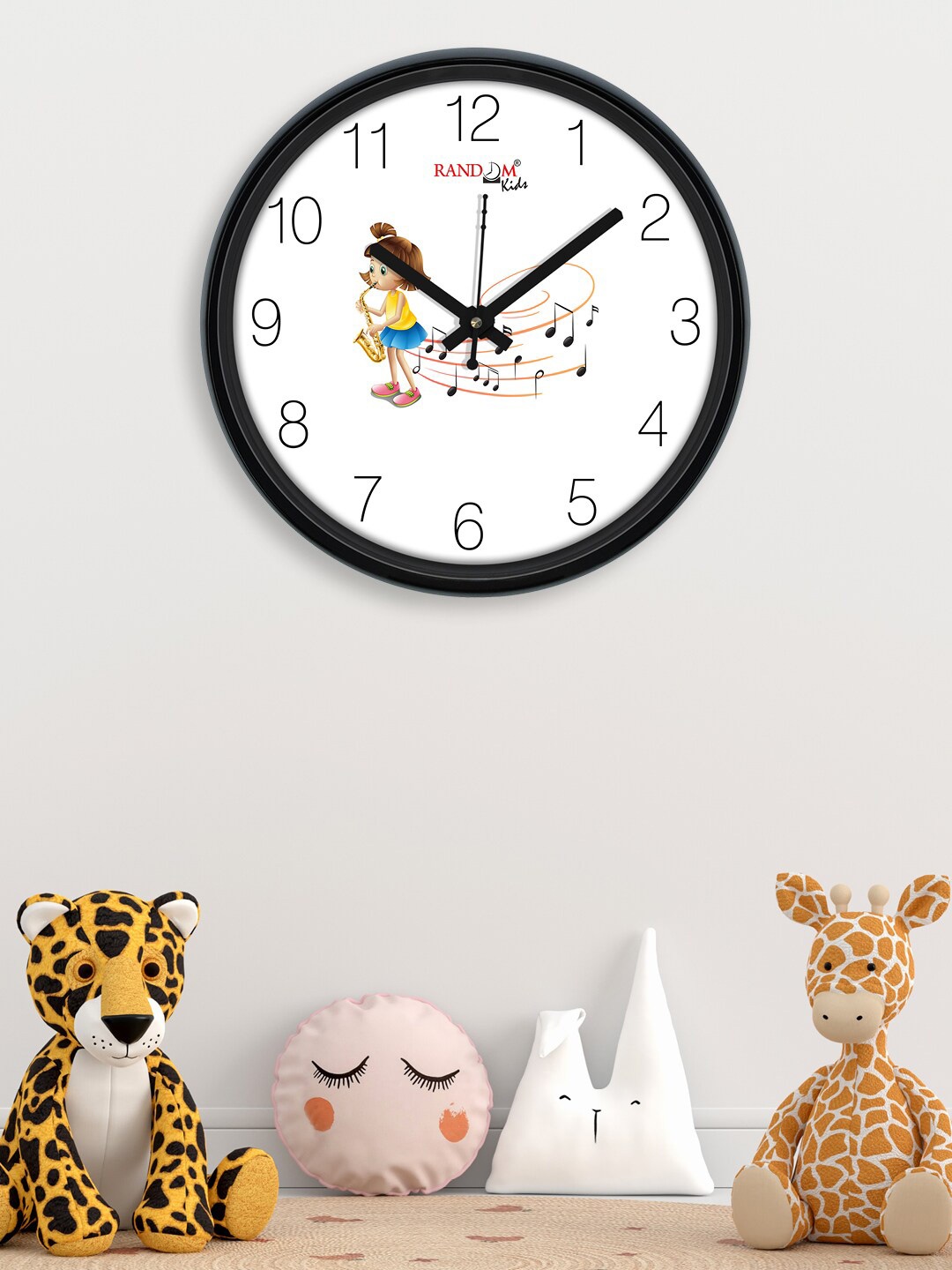 

RANDOM White & Black Printed Contemporary Wall Clock