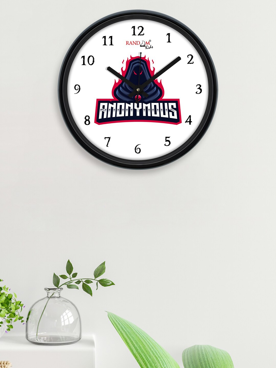 

RANDOM White & Black Printed Contemporary Wall Clock