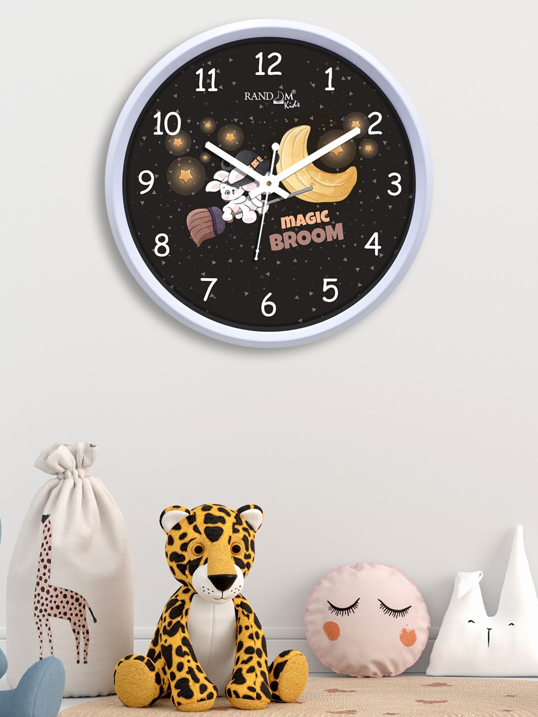 

RANDOM Black & Yellow Printed Contemporary Wall Clock