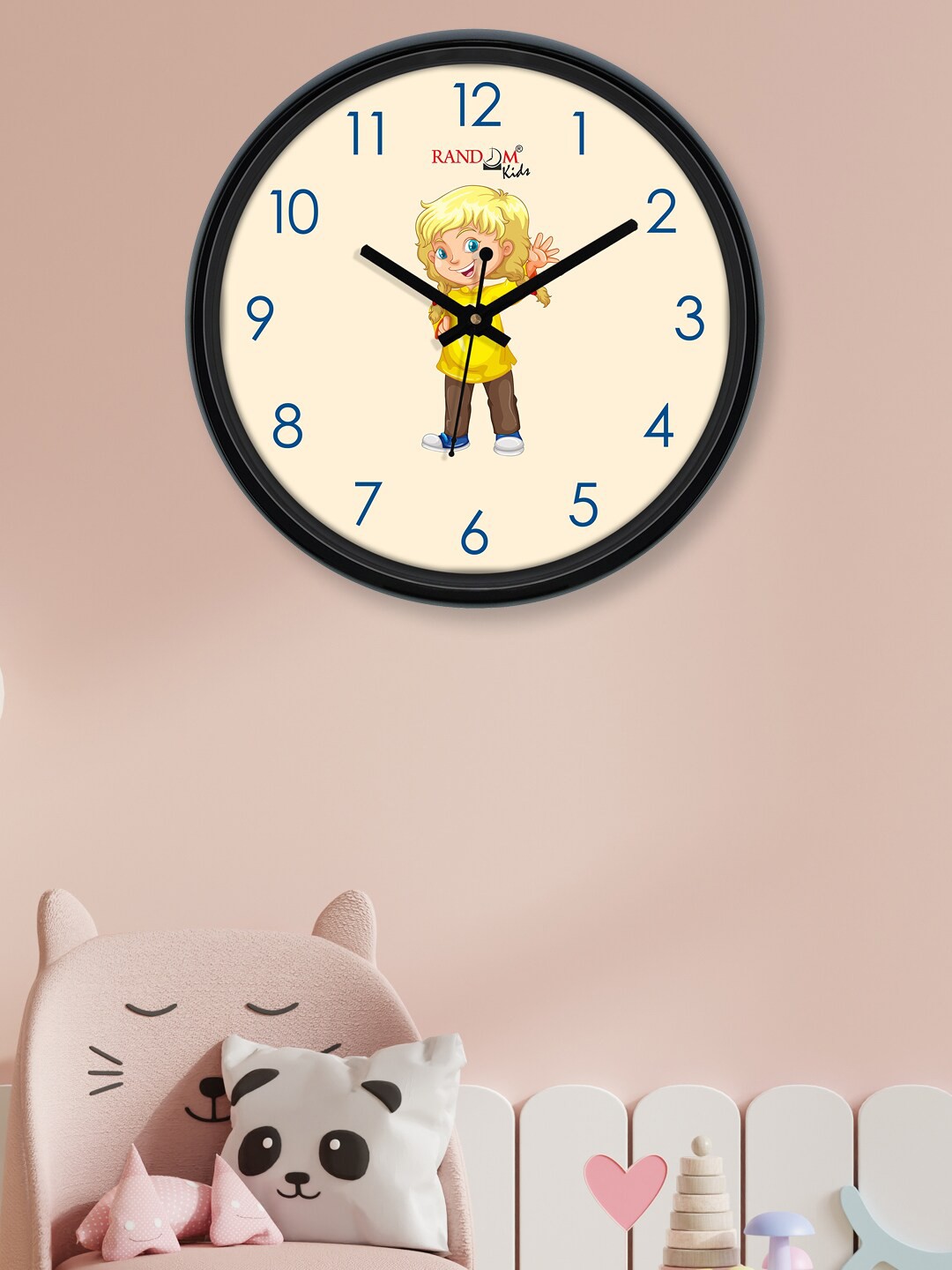 

RANDOM Cream & Blue Standing Kid Printed Contemporary Round Analogue Wall Clock