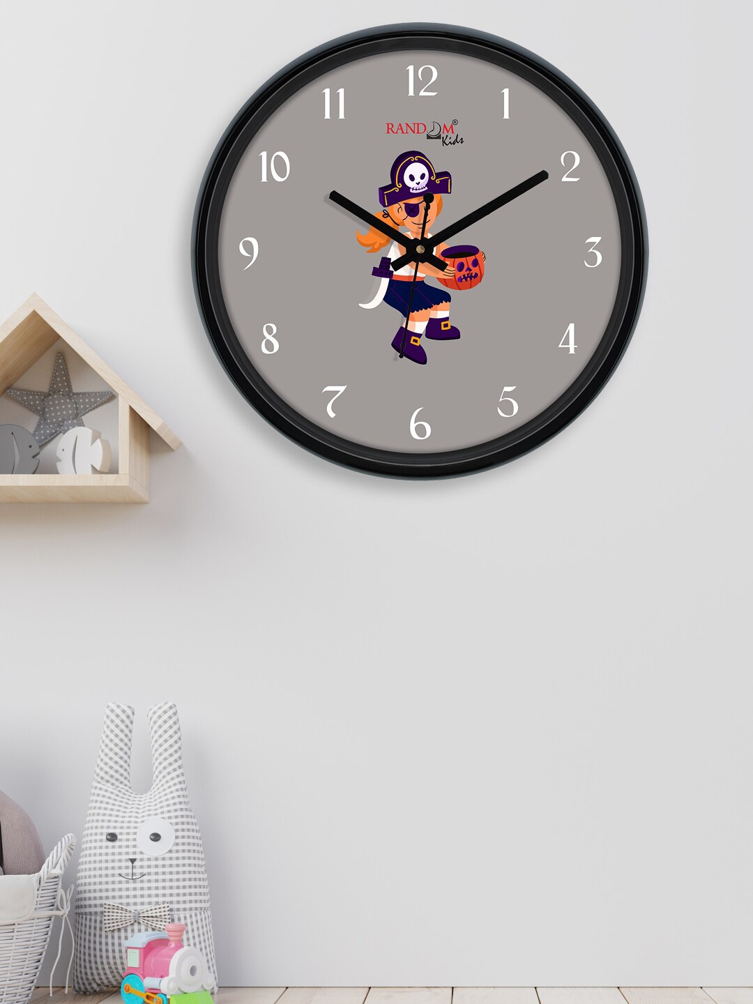 

RANDOM Black & Grey Printed Contemporary Wall Clock