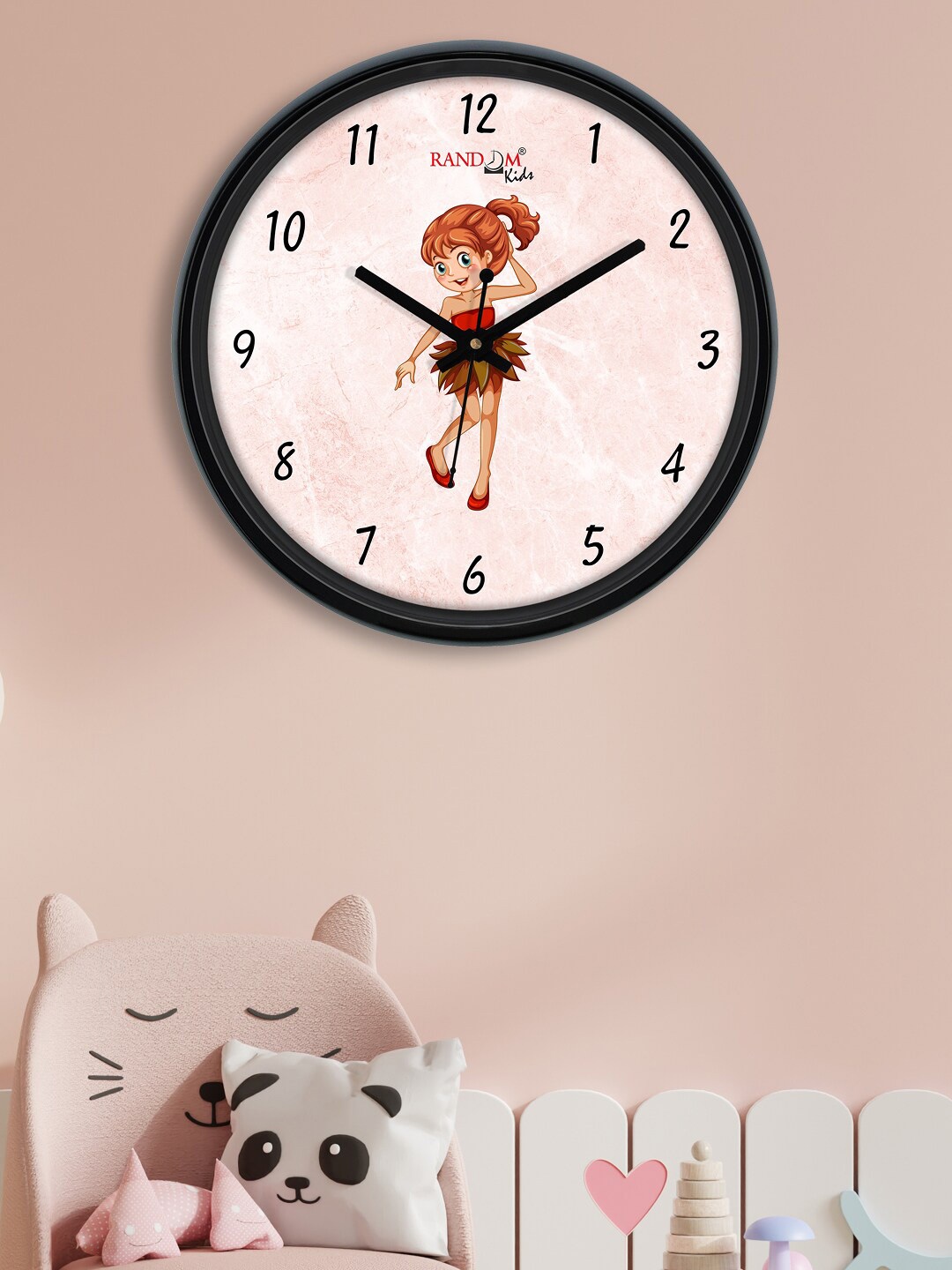 

RANDOM Pink & Black Printed Contemporary Wall Clock 30 cm