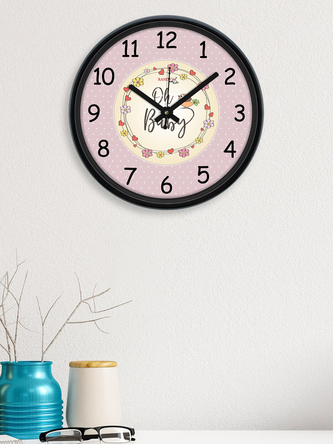 

RANDOM Lavender & Red Printed Contemporary Wall Clock