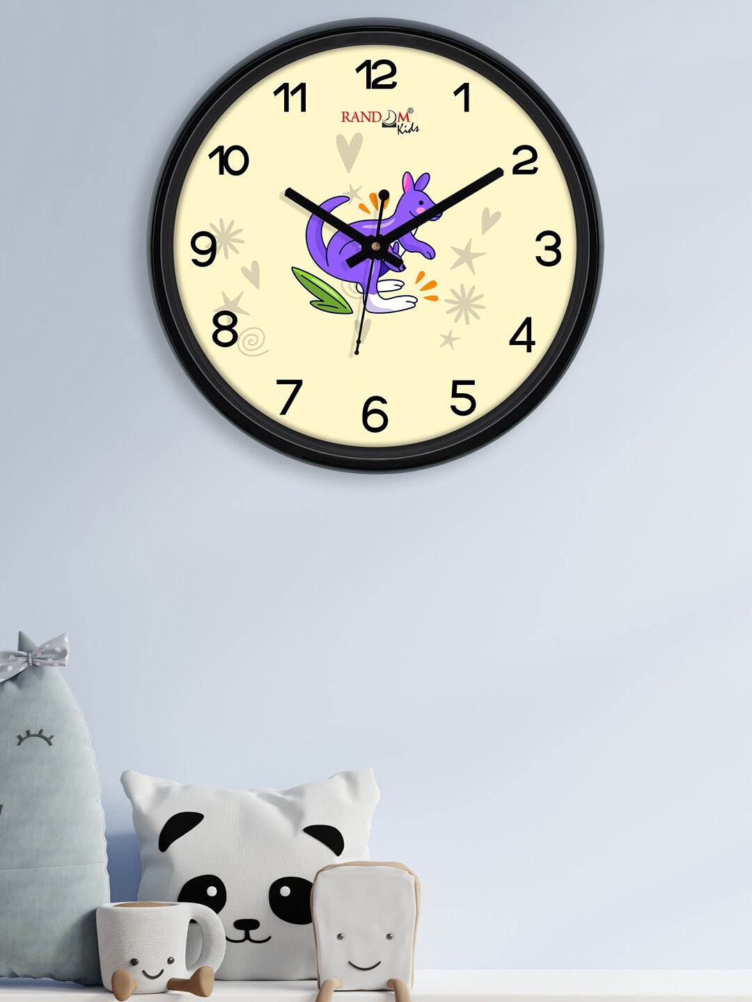 

RANDOM Black & Cream-Coloured Squirrel Printed Contemporary Analogue Wall Clock