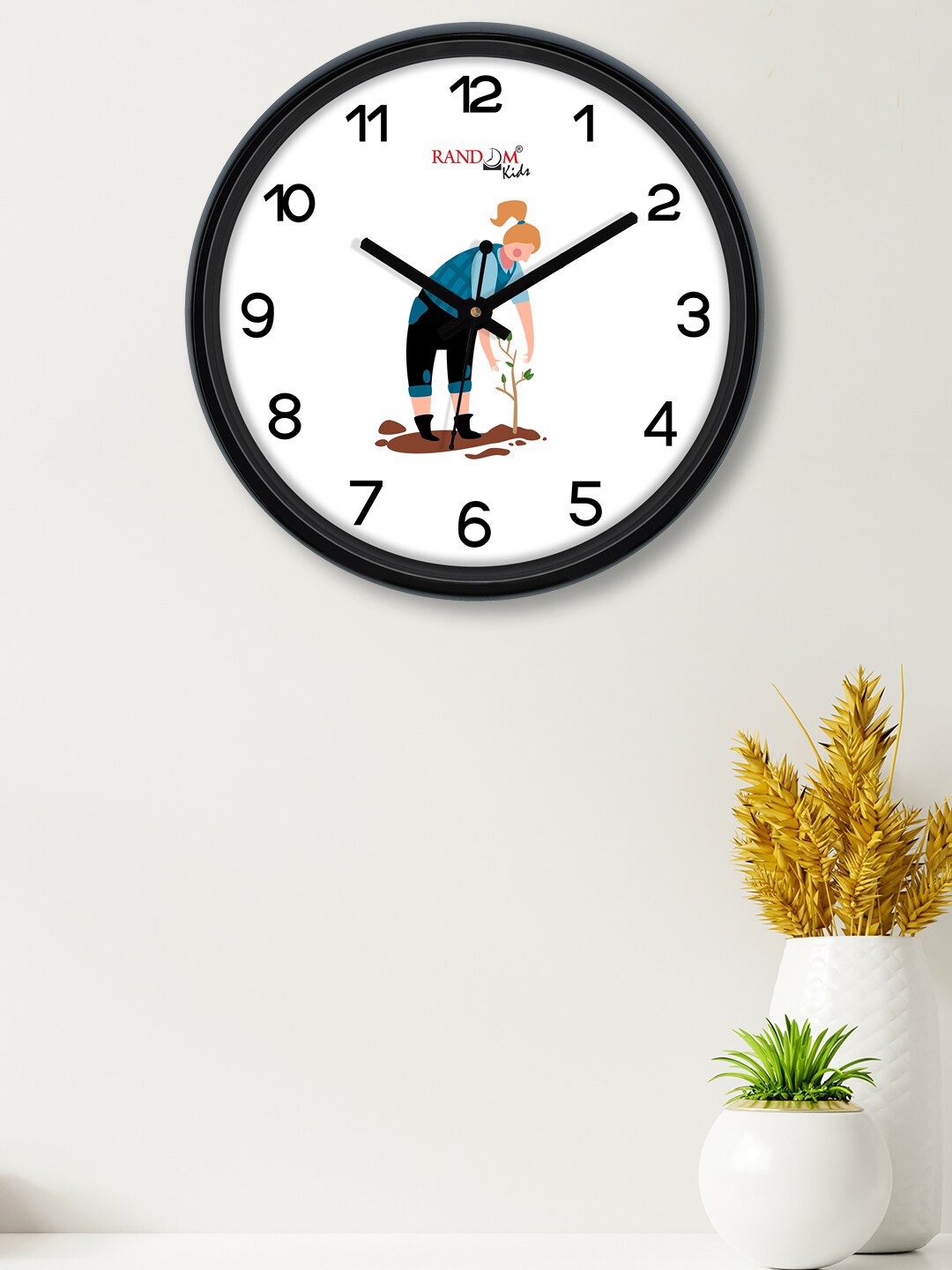 

RANDOM White & Blue Printed Analogue Contemporary Wall Clock