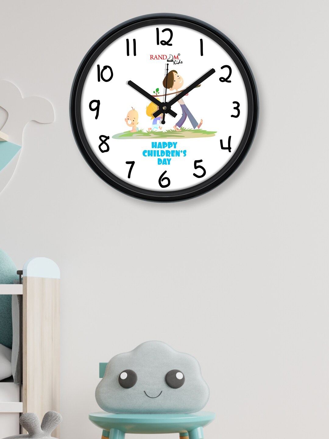 

RANDOM White & Black Printed Contemporary Wall Clock