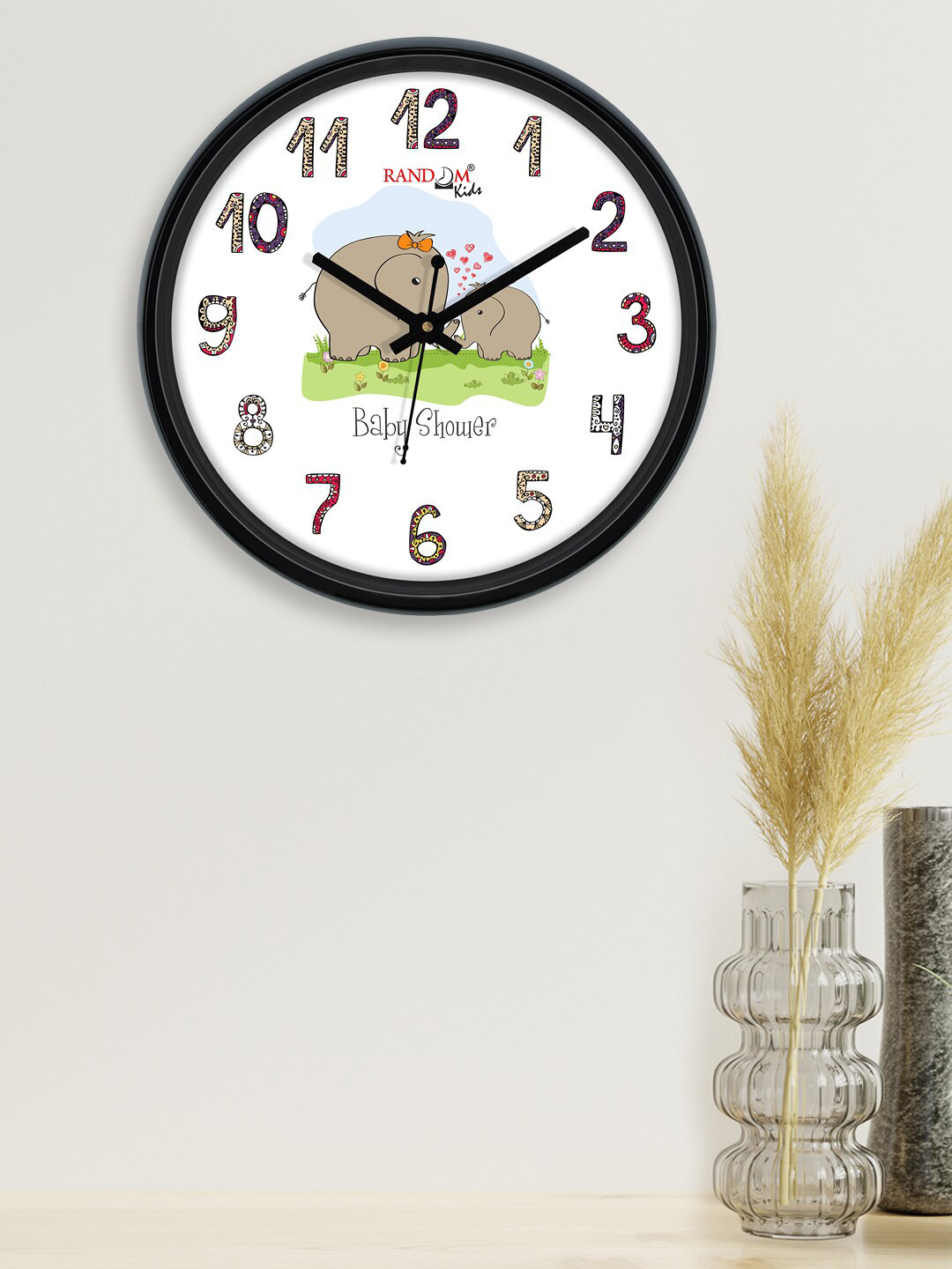 

RANDOM White & Grey Printed Contemporary Wall Clock