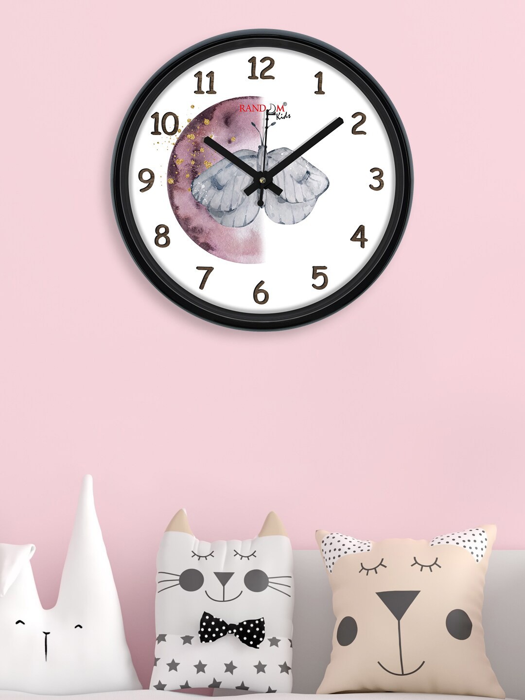 

RANDOM White & Black Printed Contemporary Wall Clock