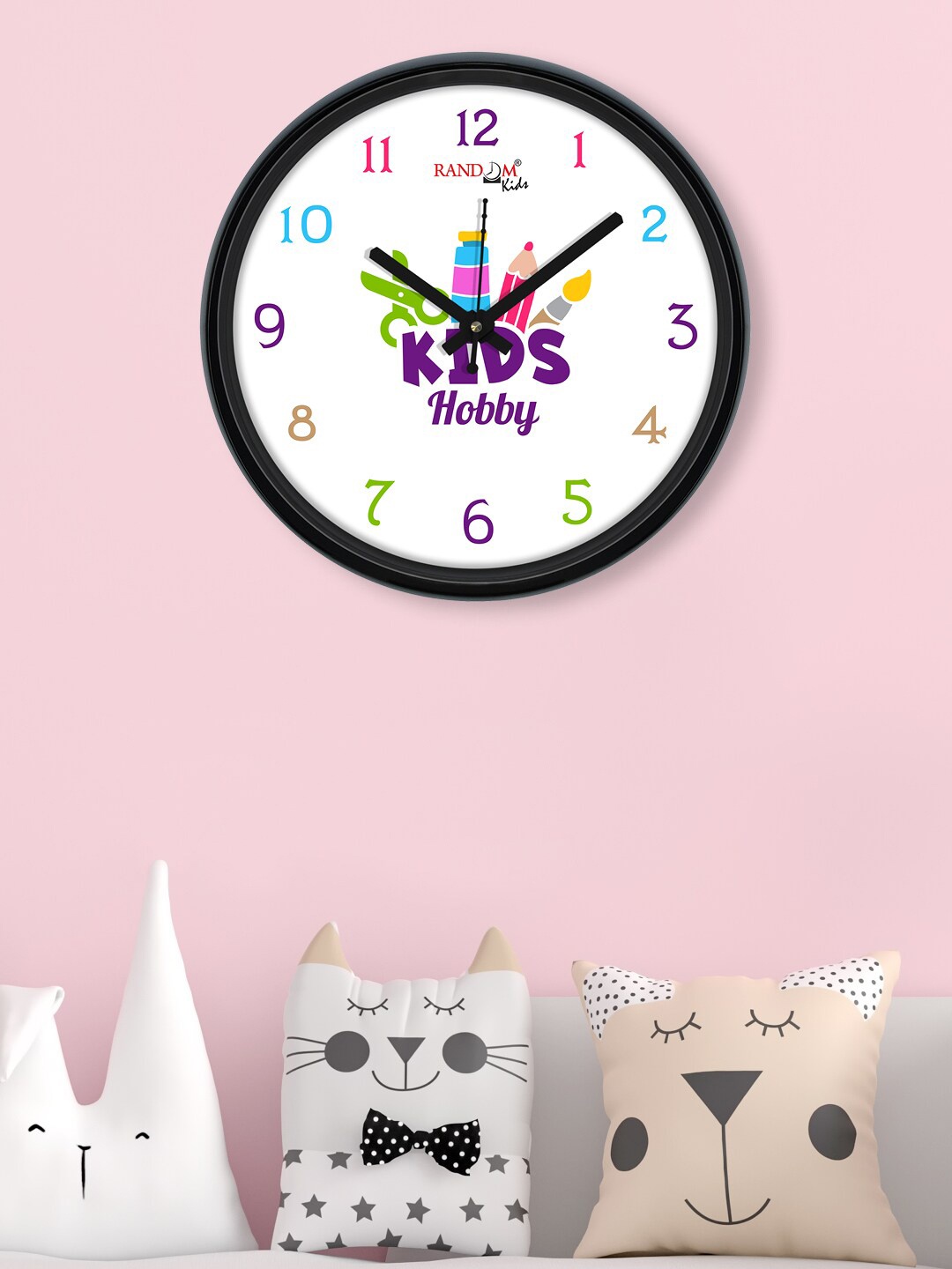 

RANDOM White & Black Printed 30.48 Cm Contemporary Wall Clock