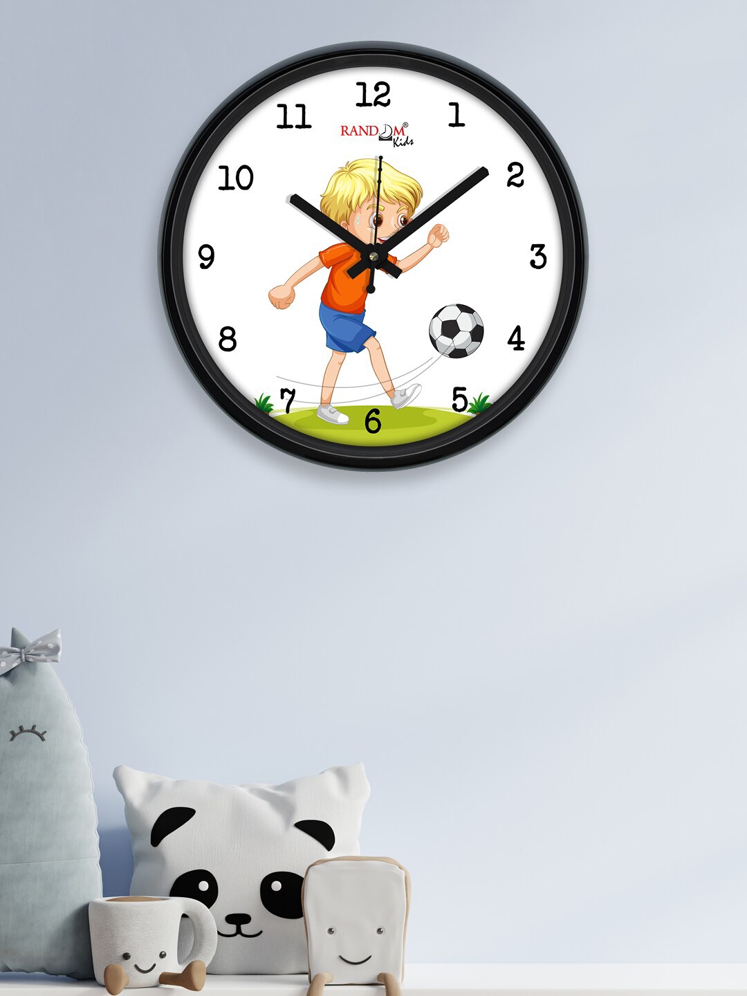 

RANDOM White & Black Printed Contemporary Wall Clock