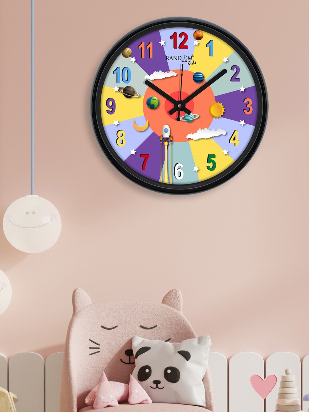 

RANDOM Purple & Orange Printed 30.48 Cm Contemporary Wall Clock