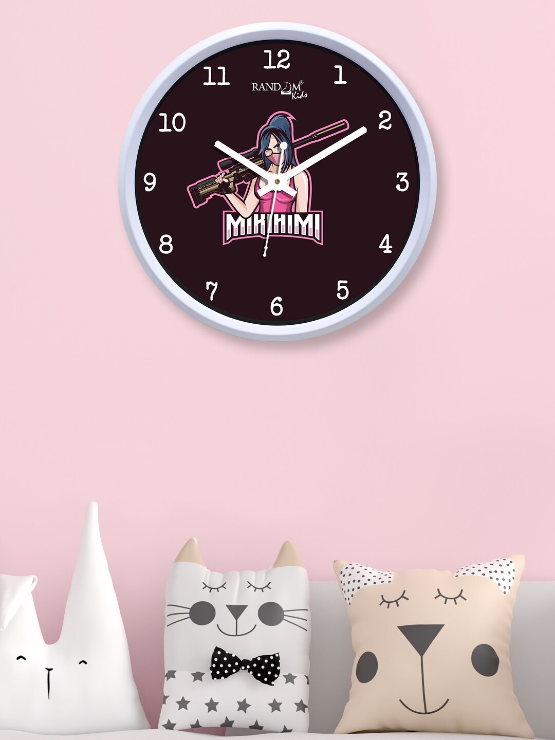 

RANDOM Maroon & White Printed Contemporary Wall Clock
