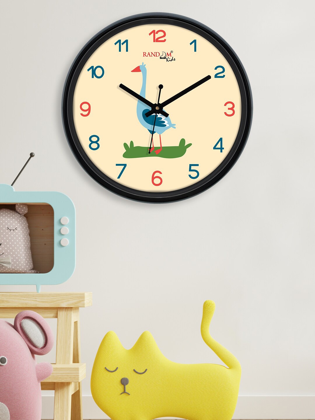 

RANDOM Cream-Coloured & Red Printed Contemporary Wall Clock