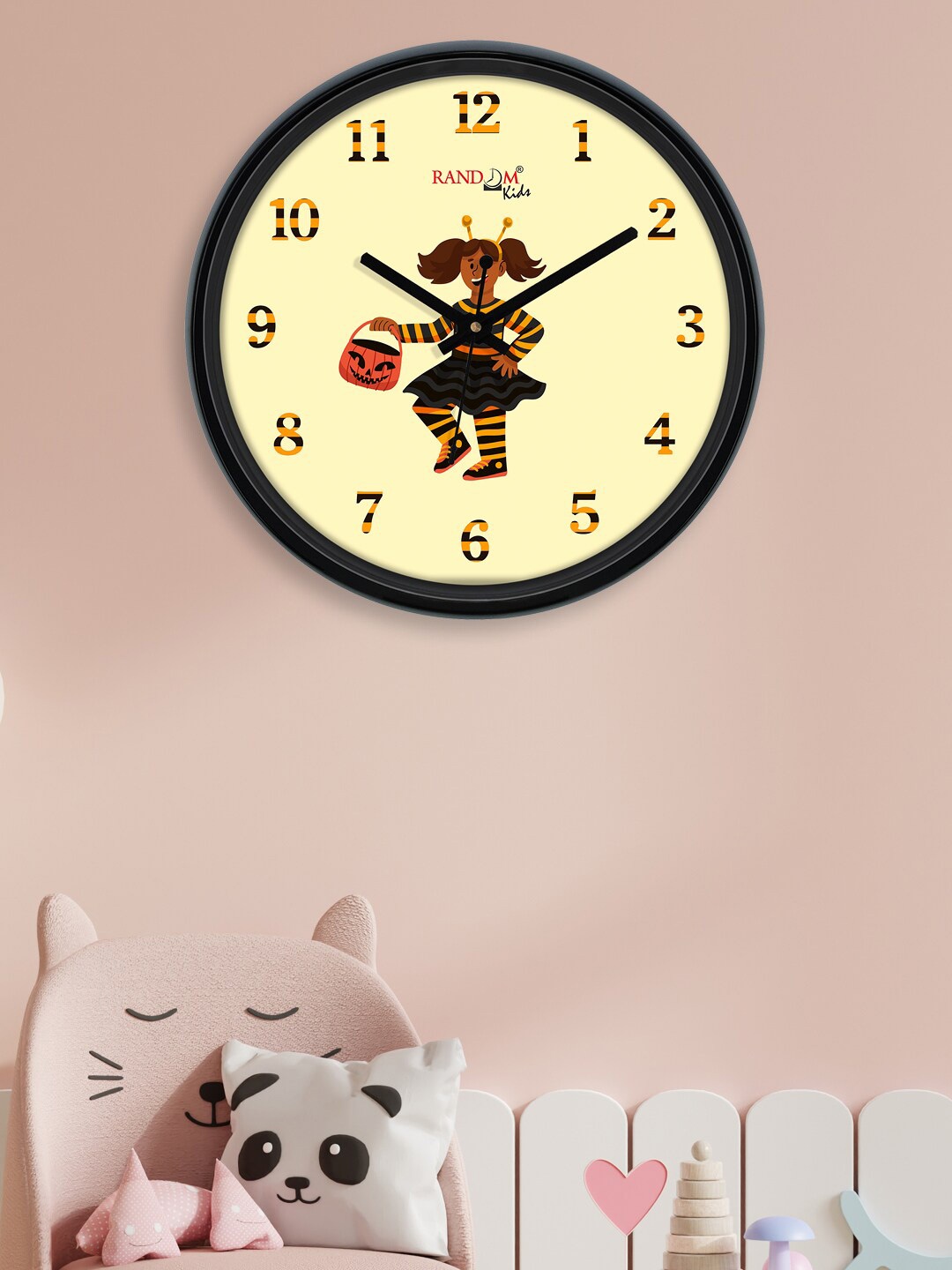 

RANDOM Black & Yellow Colourful Cartoon Printed Contemporary Wall Clock