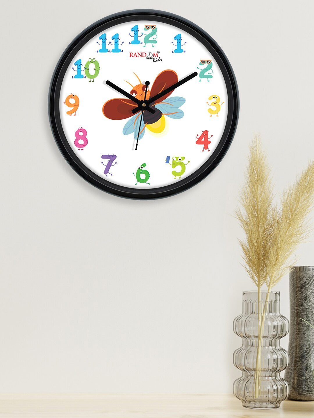 

RANDOM White & Black Printed Contemporary Wall Clock