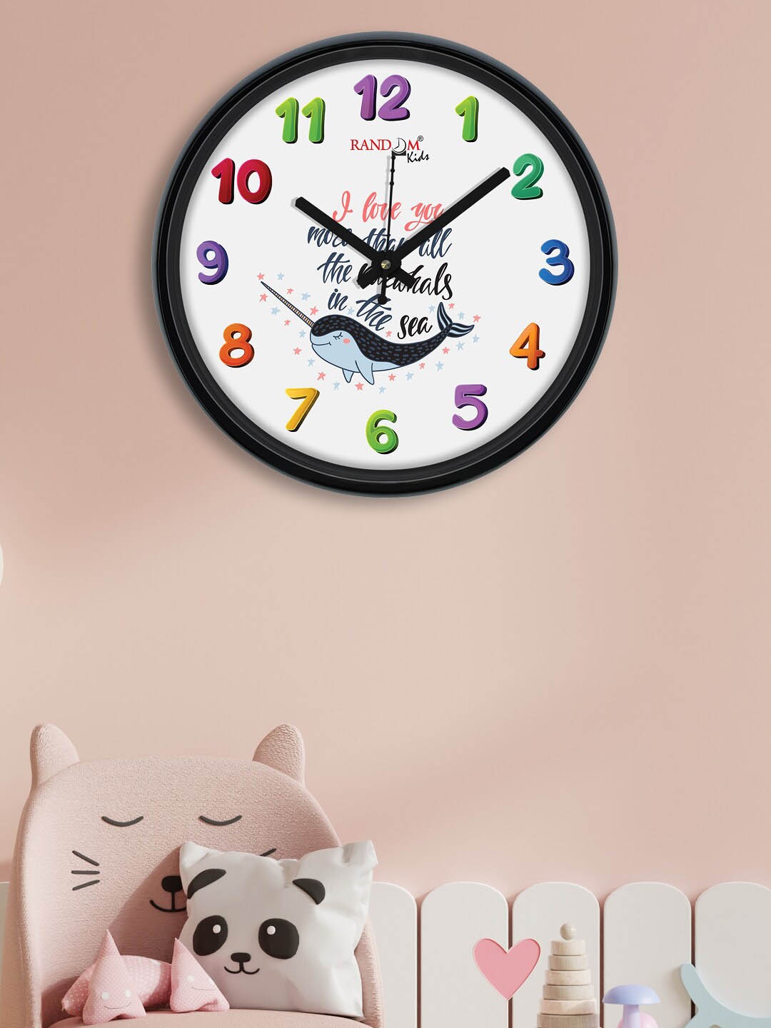 

RANDOM Grey & Purple Whale Printed Contemporary Wall Clock