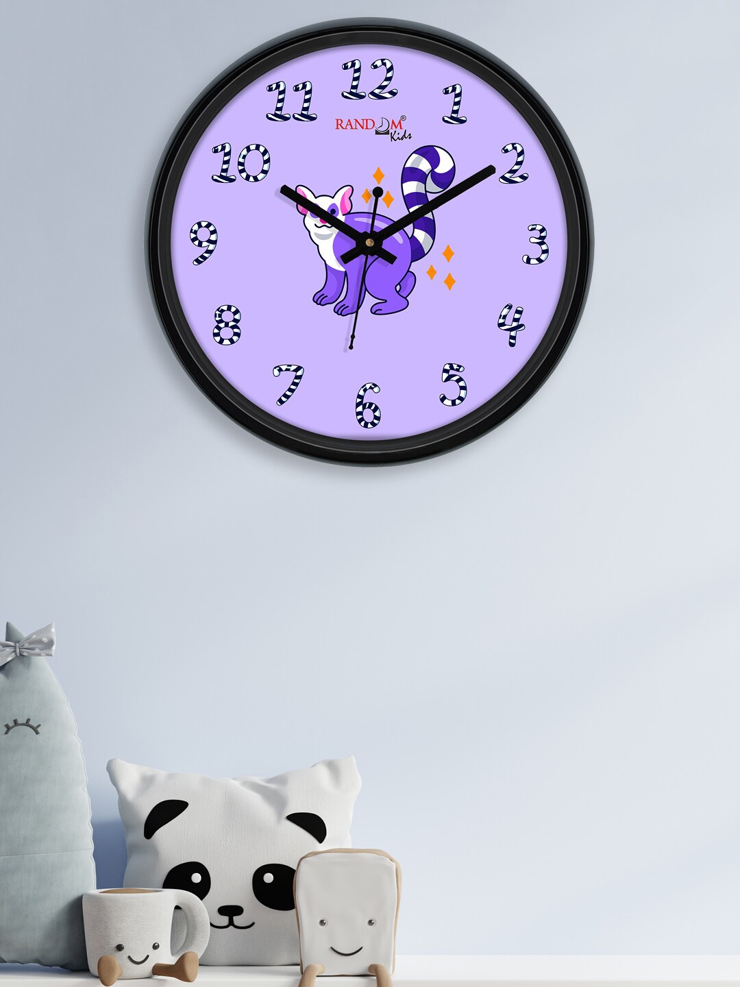 

RANDOM Purple & Black Colourful Cartoon Printed Contemporary Wall Clock 30 CM