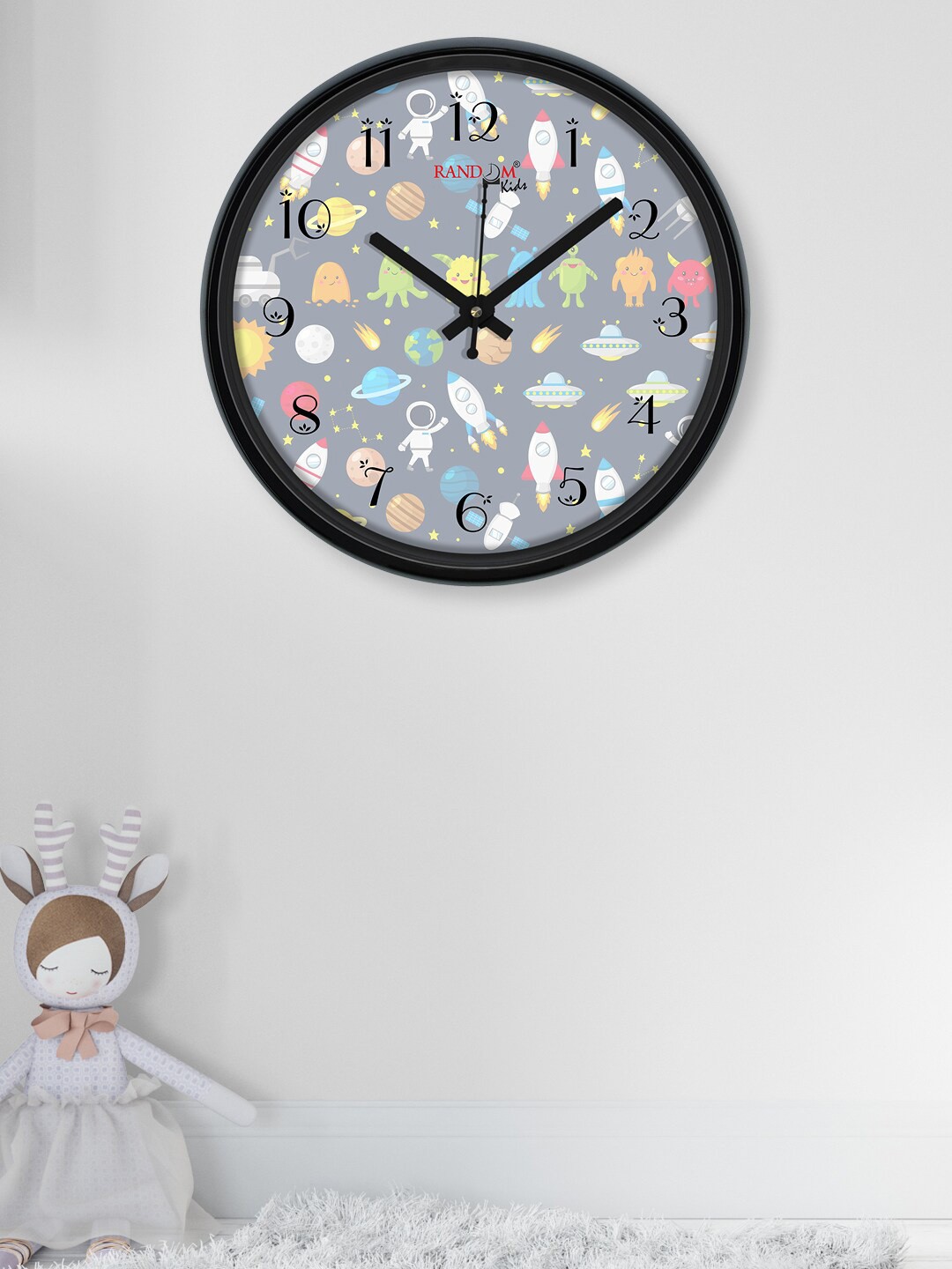 

RANDOM Blue & Yellow Printed Contemporary Wall Clock