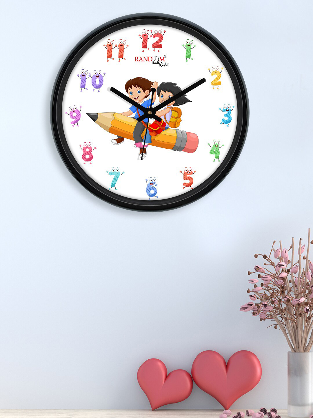 

RANDOM White & Yellow Printed Contemporary Wall Clock