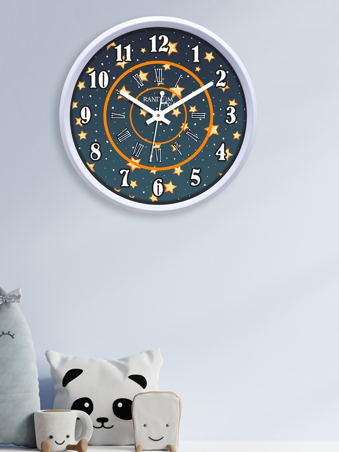 

RANDOM White & Green Lots Of Stars Printed Contemporary Wall Clock