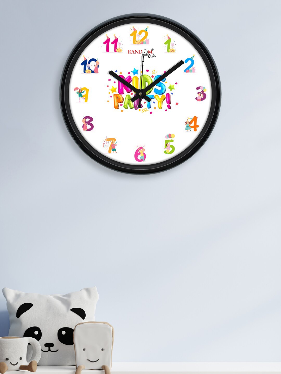 

RANDOM White & Pink Kids Party Printed Contemporary Wall Clock