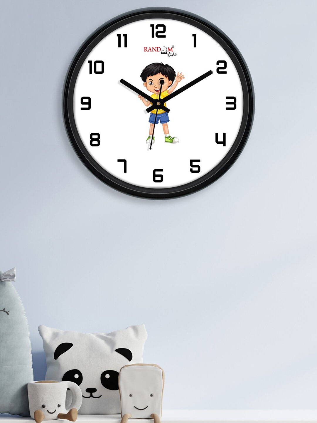 

RANDOM White & Black Printed Contemporary Wall Clock