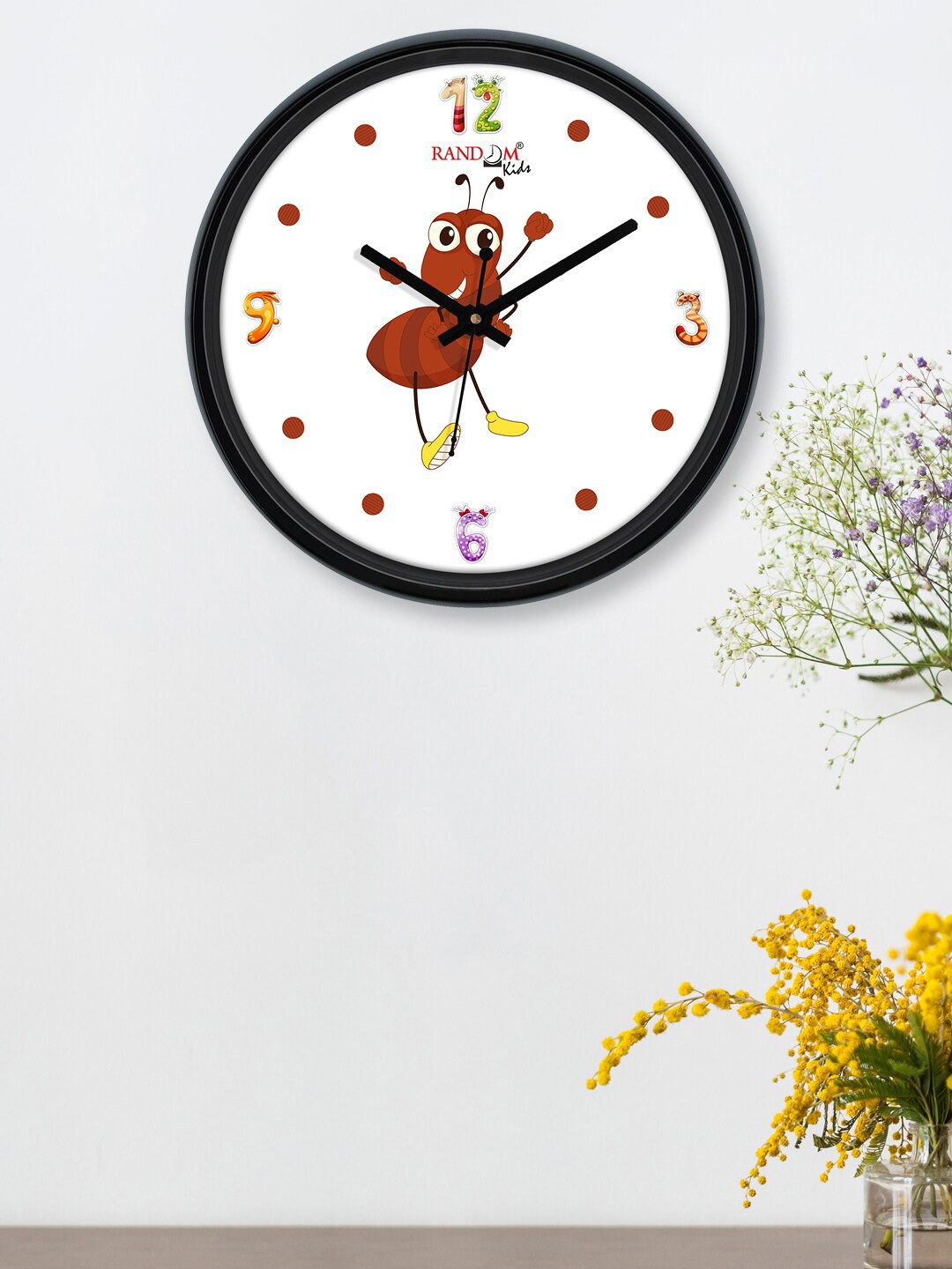 

RANDOM Unisex Kids White & Red Printed Contemporary Wall Clock