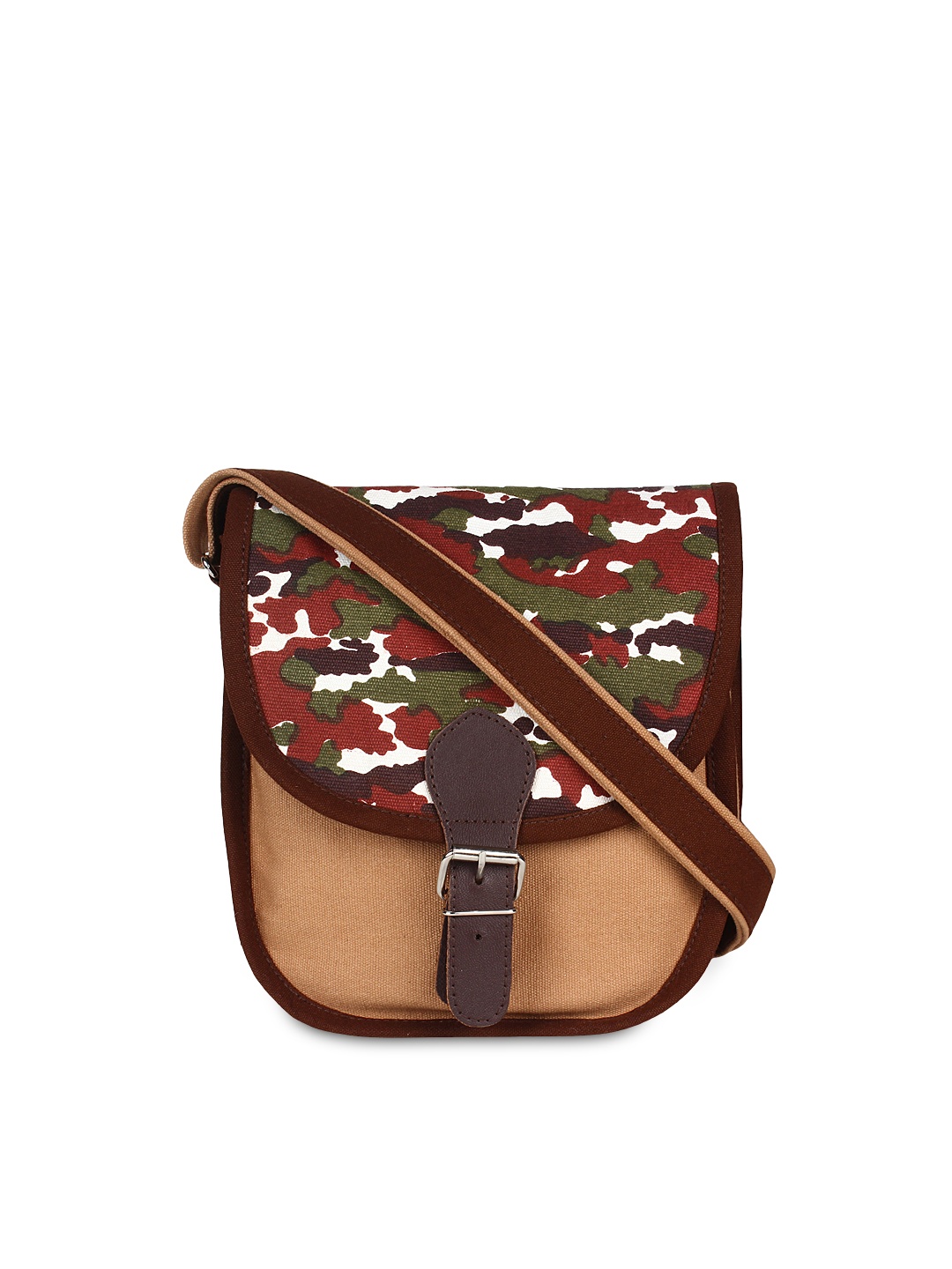 

Anekaant Beige & Brown Printed Sling Bag