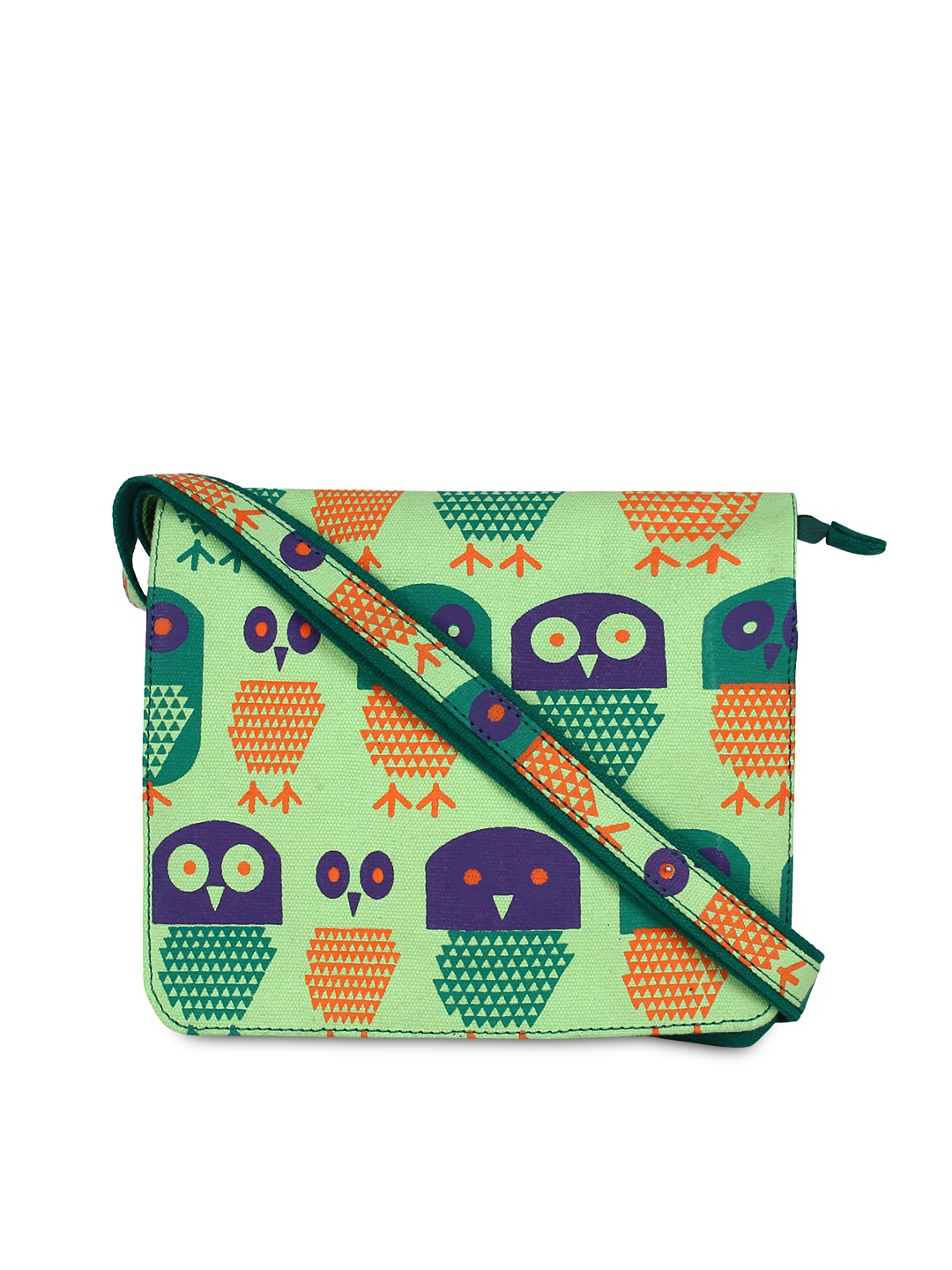 

Anekaant Green Printed Sling Bag