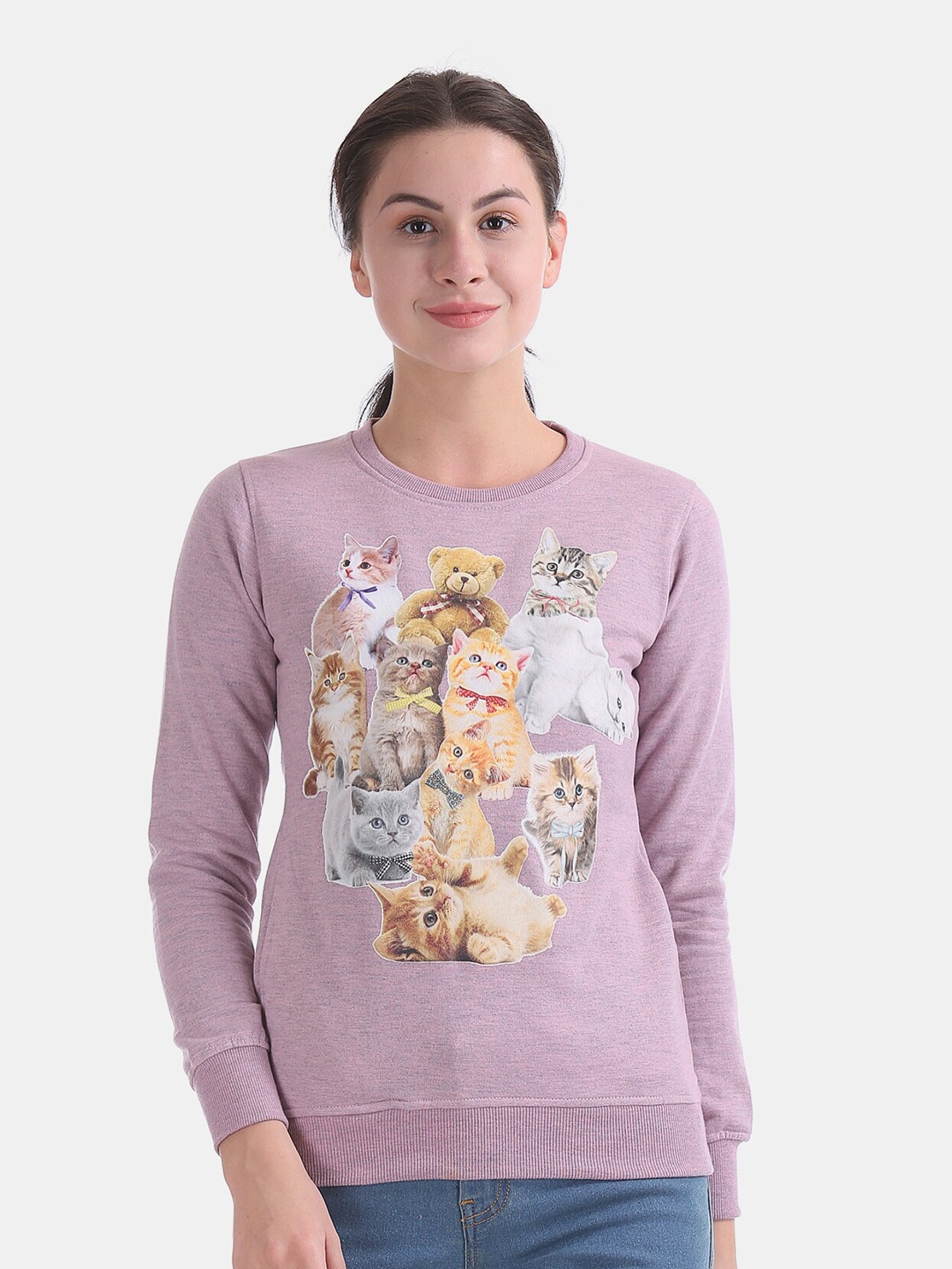 

Newport Women Pink & Brown Printed Sweatshirt