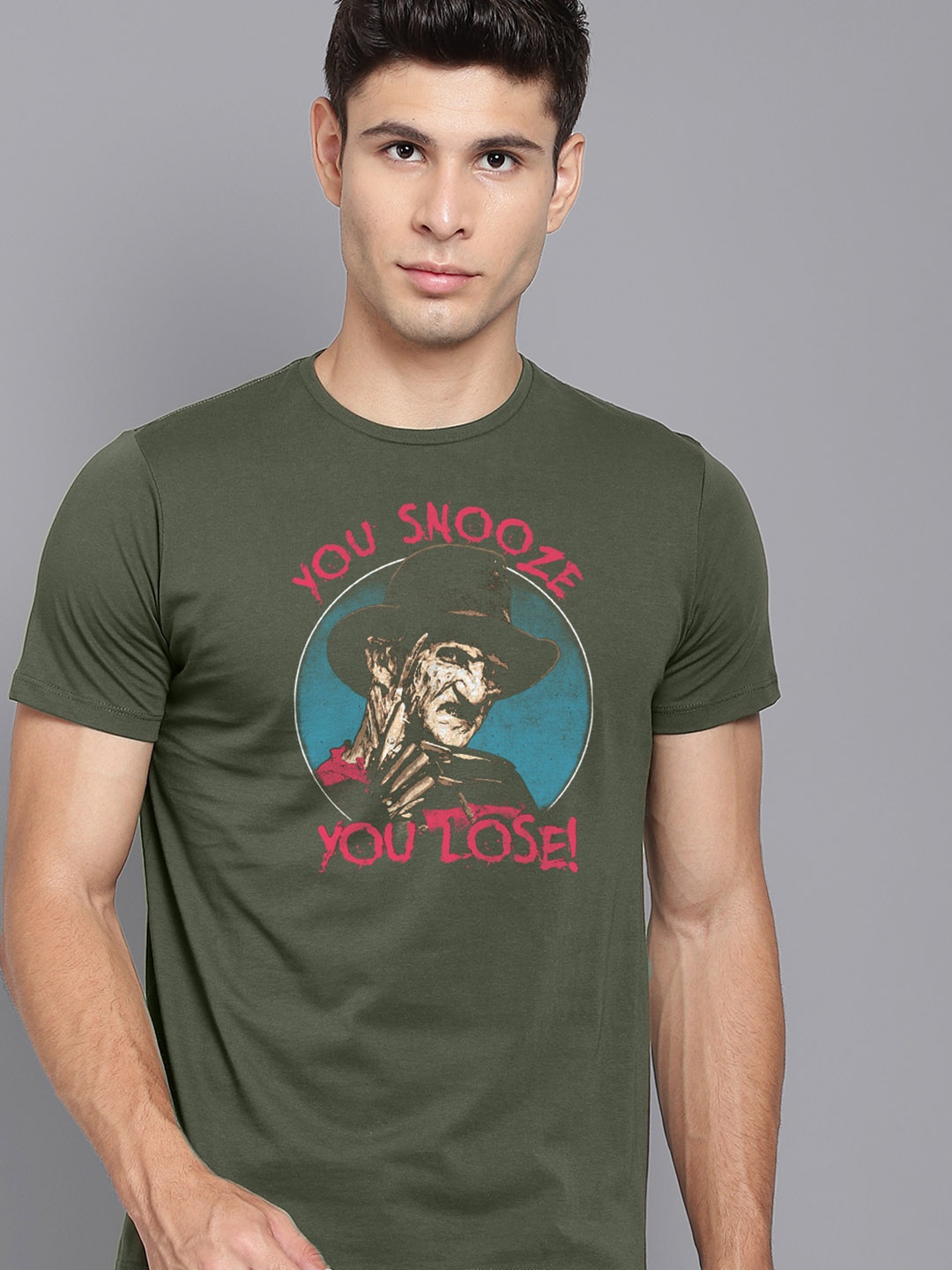 

Free Authority Men Green Typography Printed T-shirt