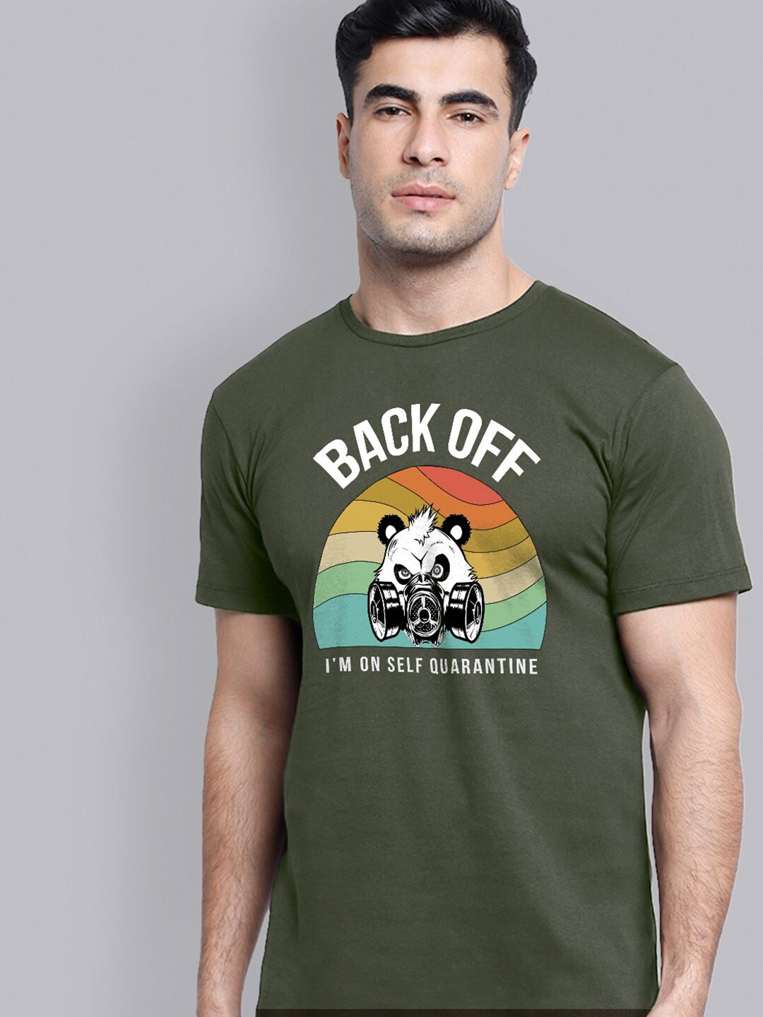 

Free Authority Men Olive Green Kung Fu Panda Printed T-shirt
