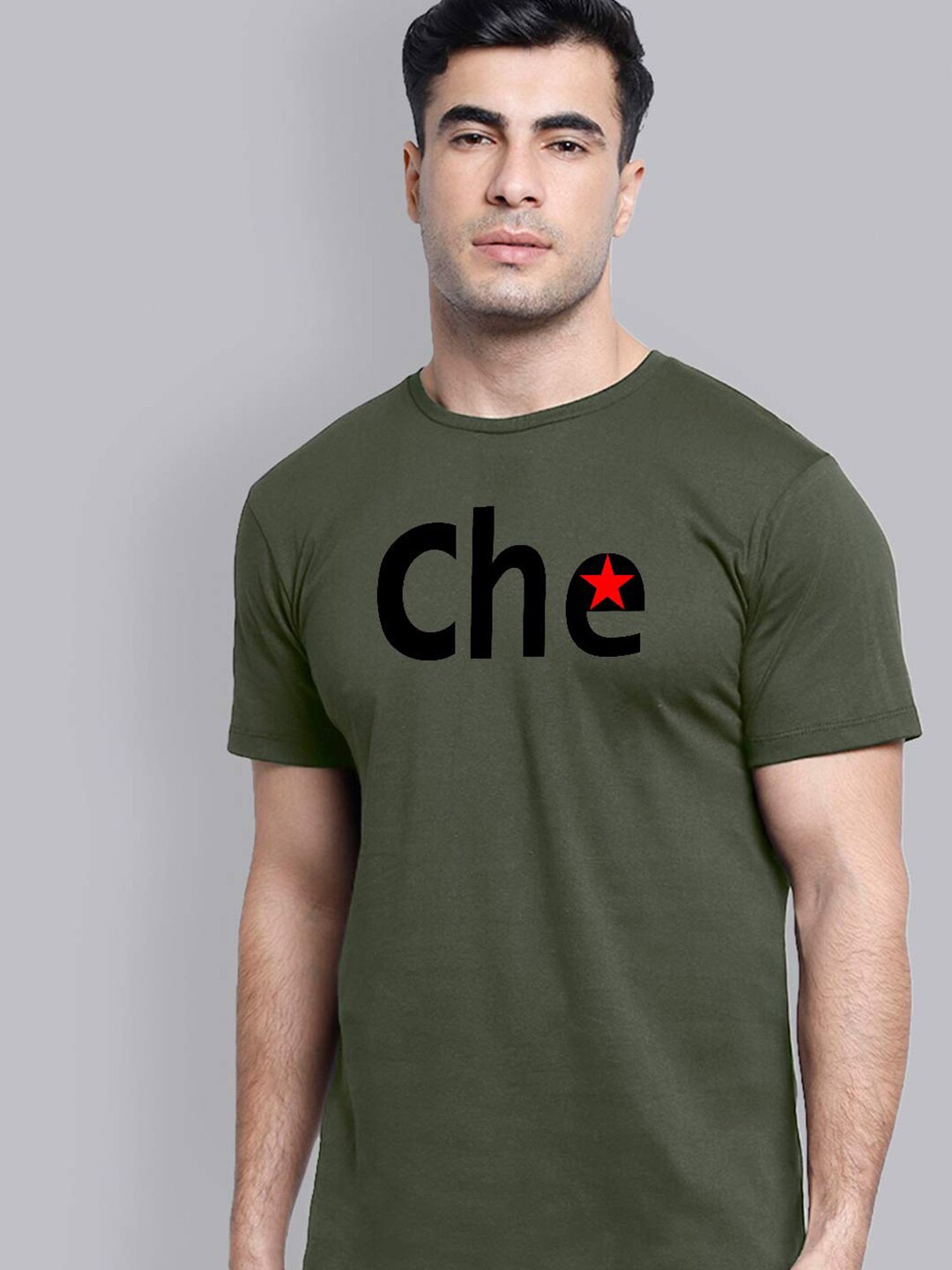 

Free Authority Men Olive Green Che Guevara Printed T-shirt