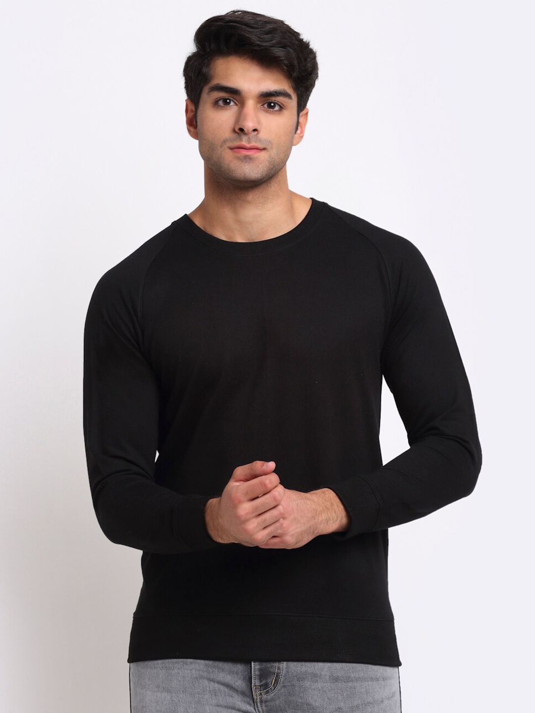 

Friskers Men Black Woollen Sweatshirt