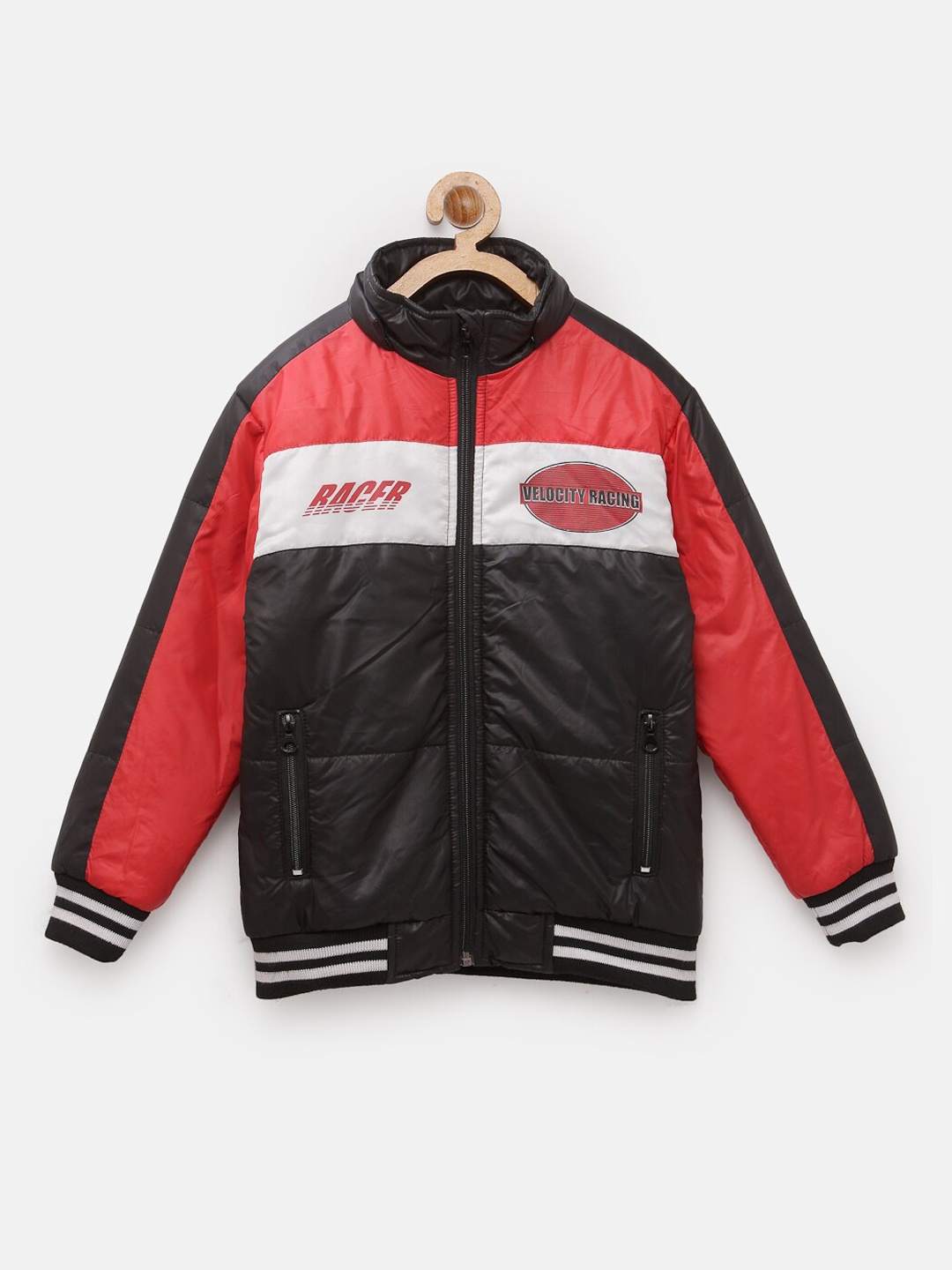 

NYNSH Boys Red Striped Puffer Jacket