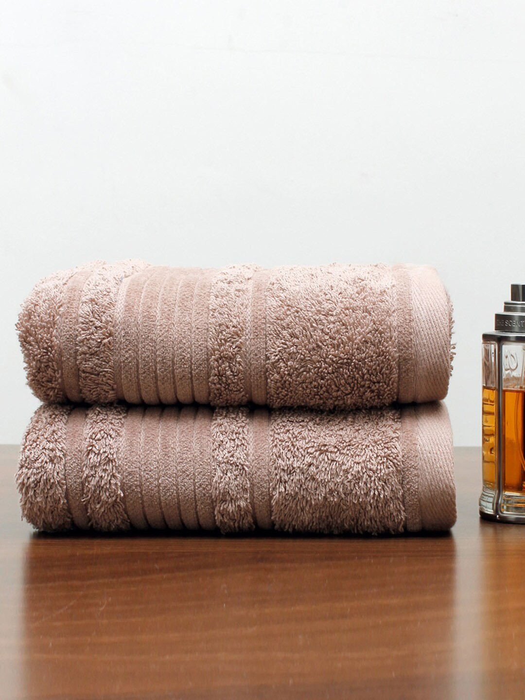 

AVI Living Set of 2 Brown Solid Luxour 1300 GSM Sustainable Pure Cotton Hand Towels
