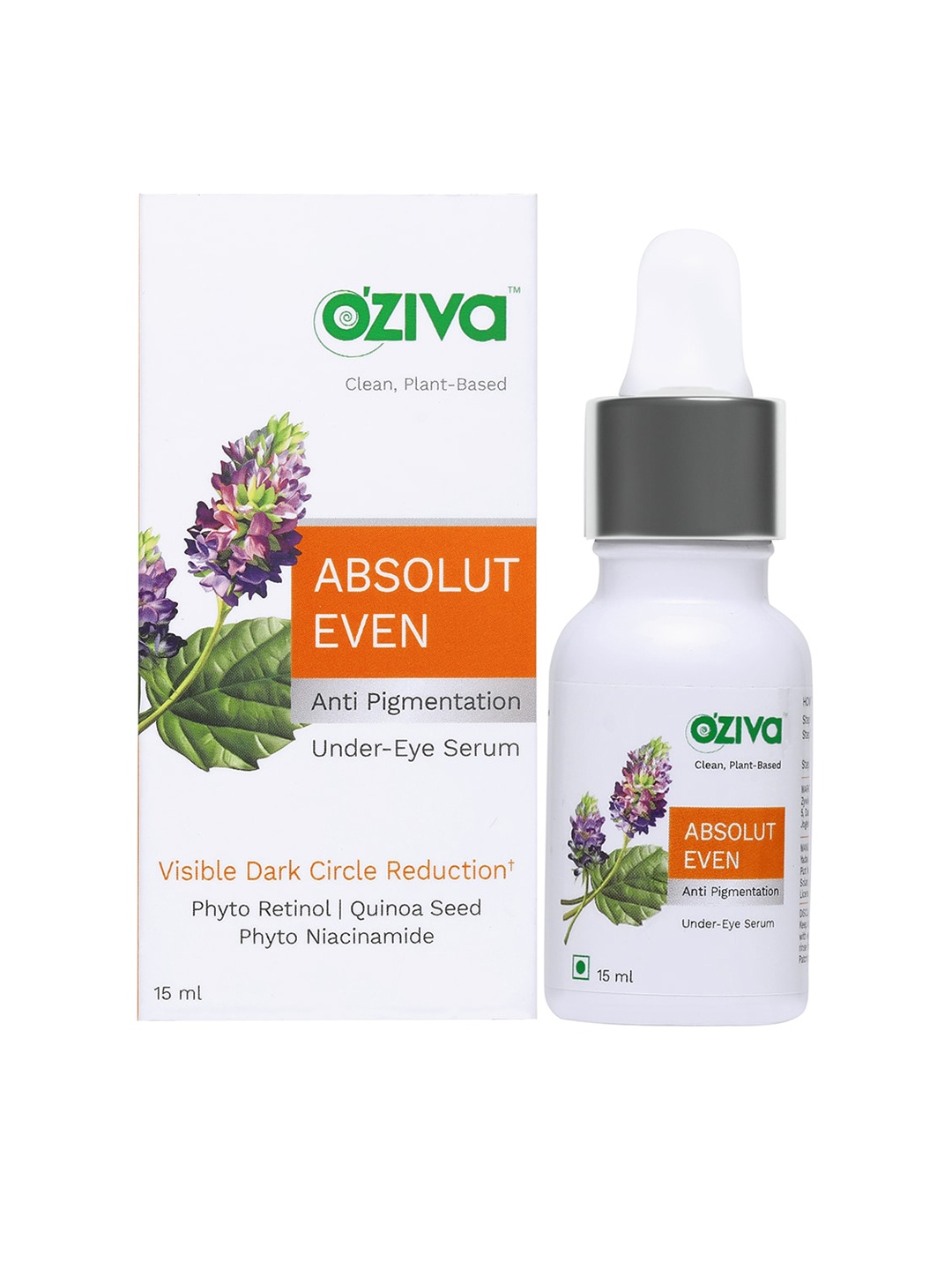 

OZiva Absolut Even Anti-Pigmentation Under-Eye Serum for Dark Circles & Pigmentation 15 ml, Green