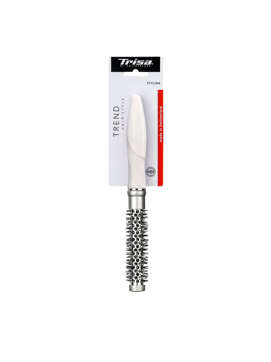 

Trisa Silver-Toned & White Round Hair Brush - 559750