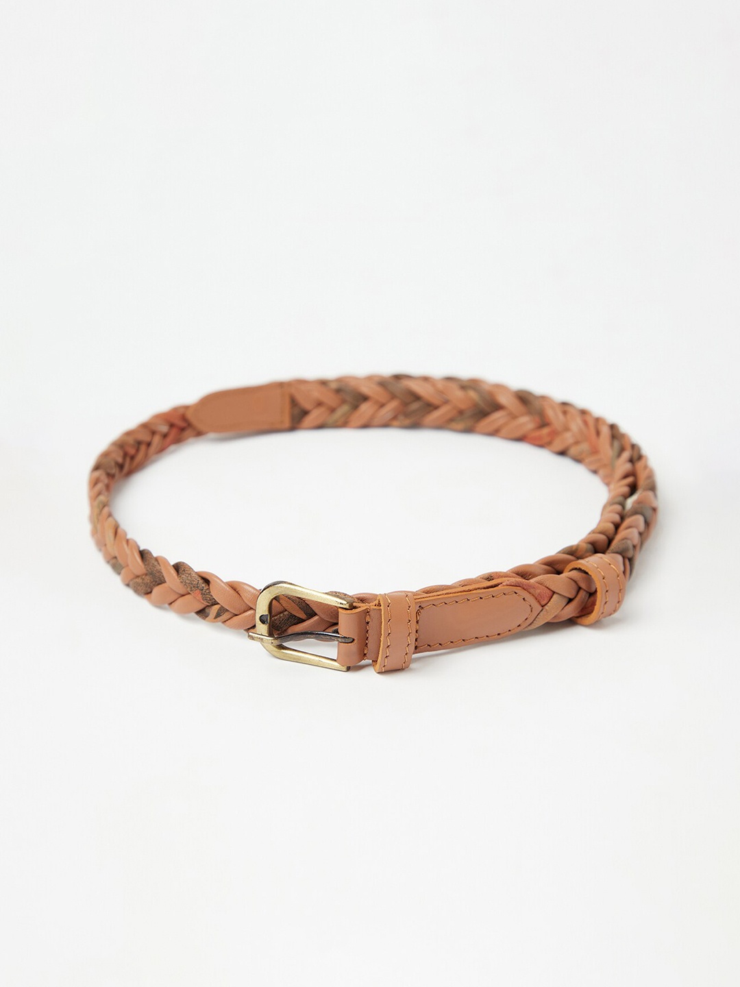 

Fabindia Women Tan Braided Leather Belt
