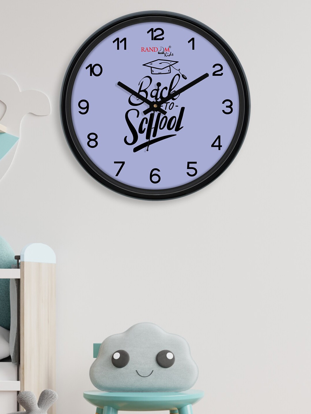 

RANDOM Violet & Black Back To School Printed Contemporary Wall Clock