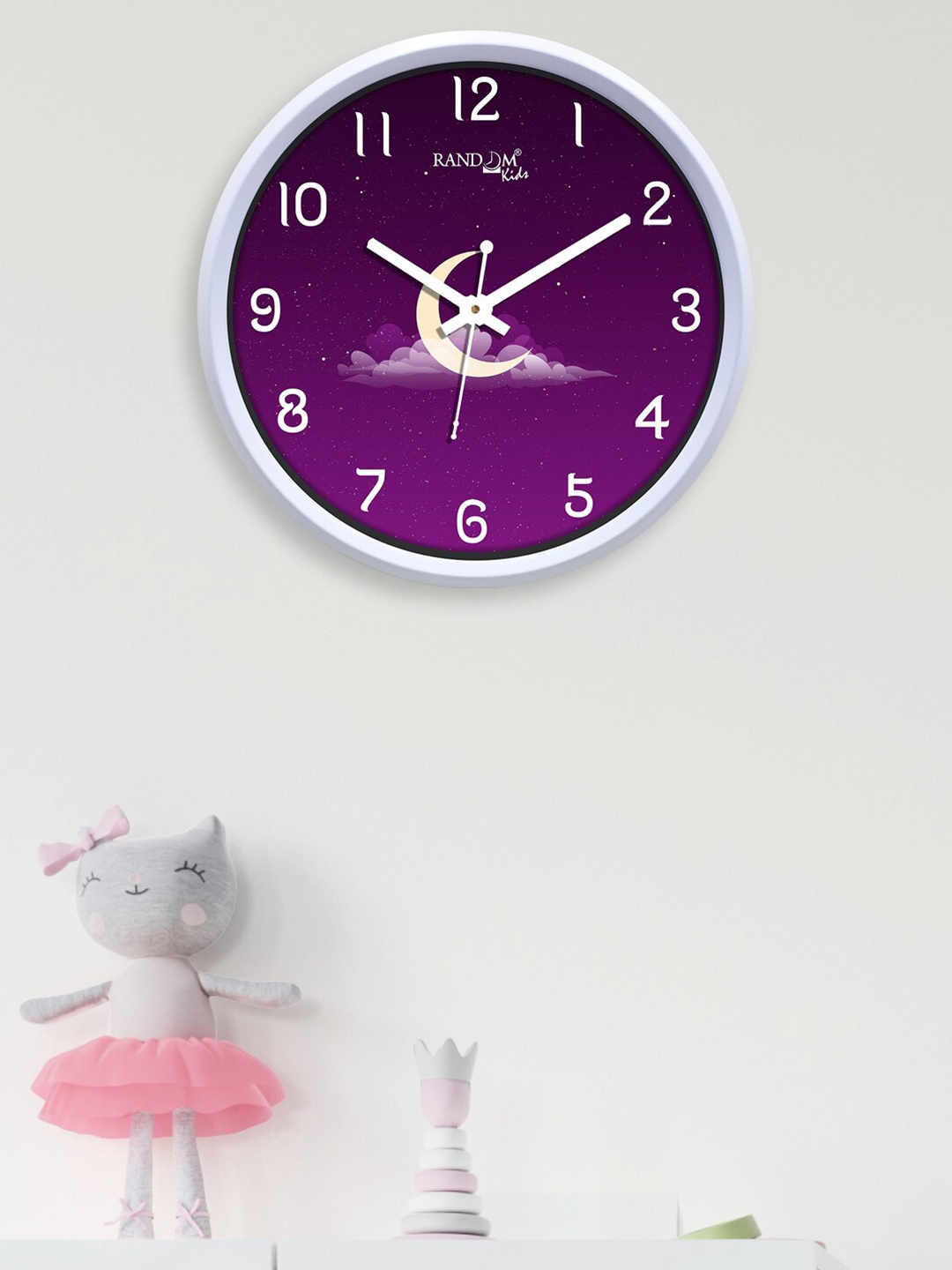

RANDOM Violet & White Printed Contemporary Wall Clock