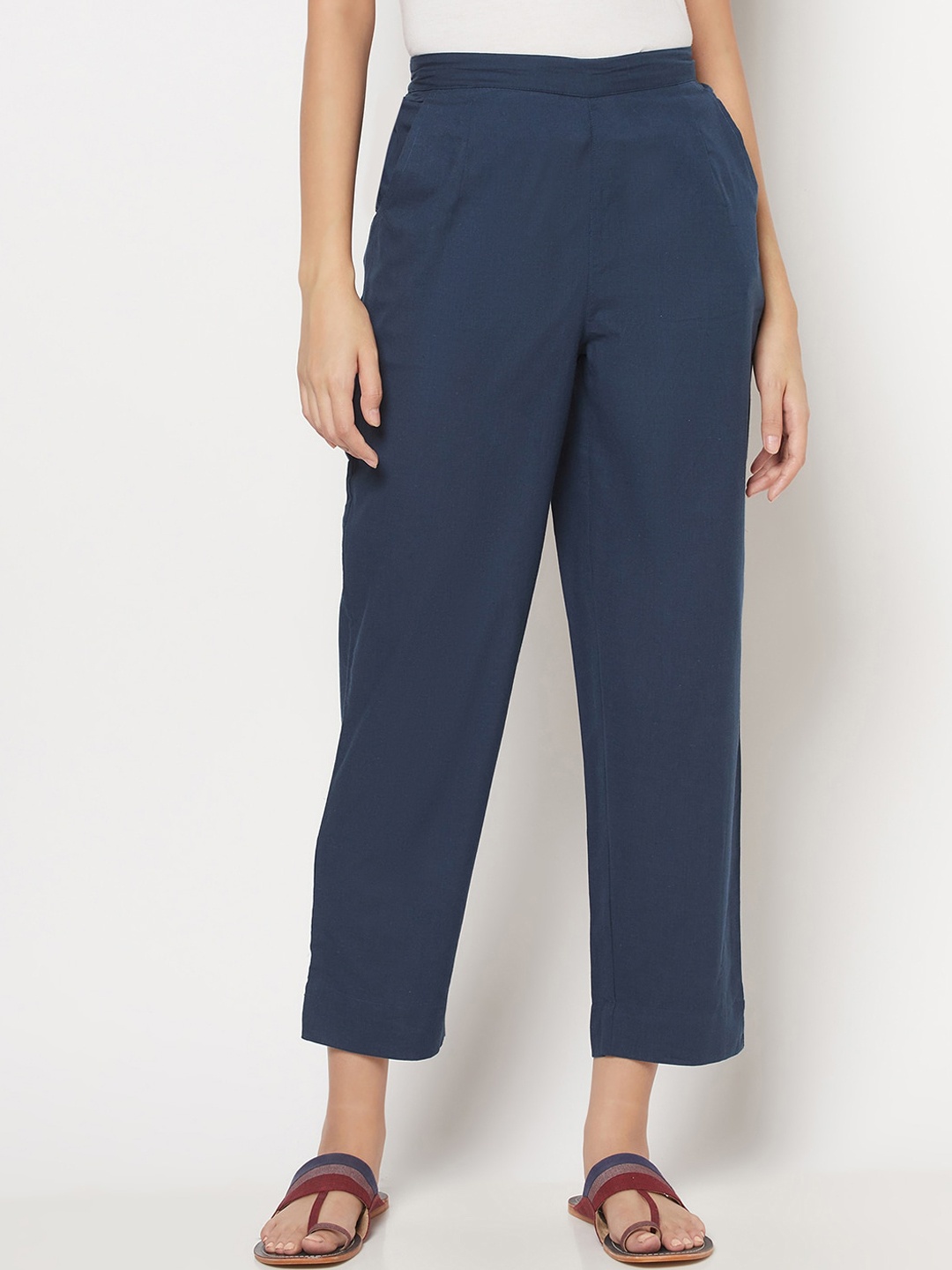 

Fabindia Women Blue Trousers