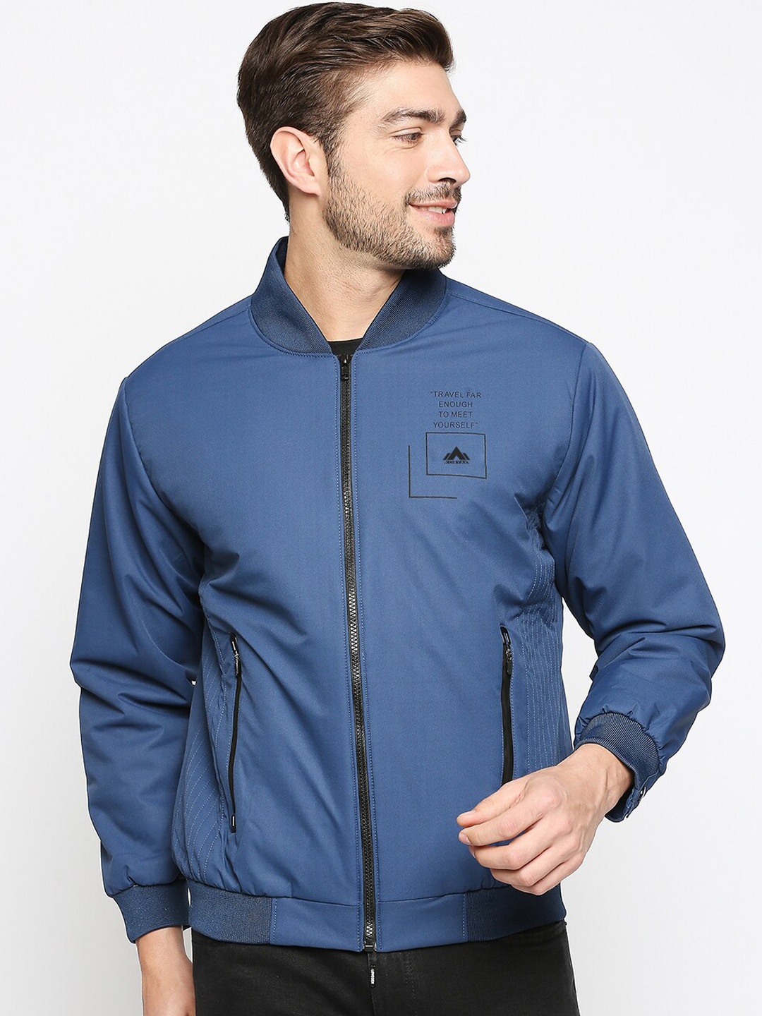 

Zeel Men Blue Lightweight Crop Sporty Jacket