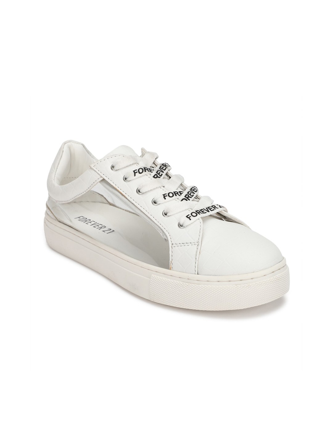 

FOREVER 21 Women White Printed PU Sneakers